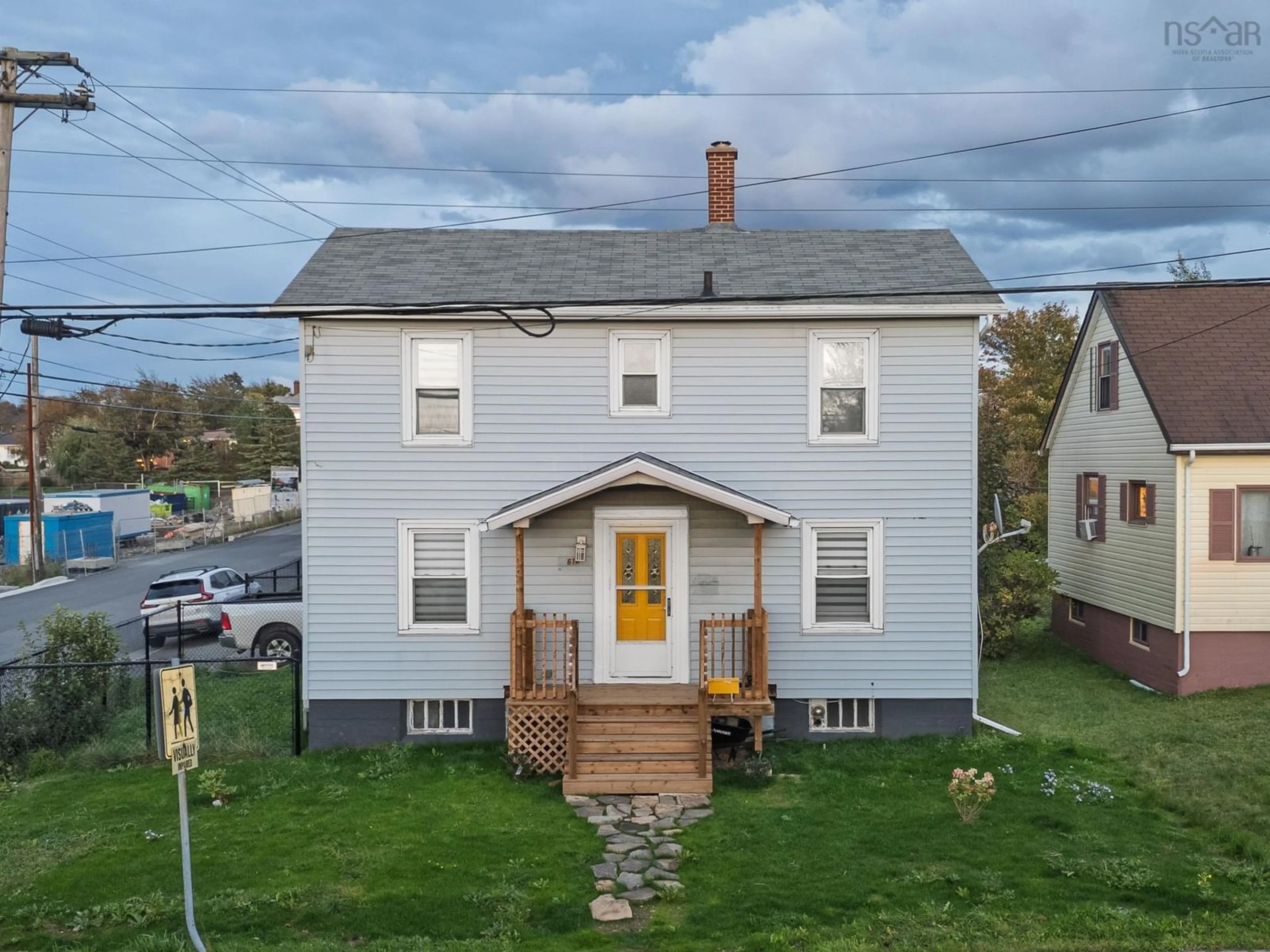 A pic from outside/outdoor area/front of a property/back of a property/a pic from drone, street for 610 King St, New Waterford Nova Scotia B1H 3Z3