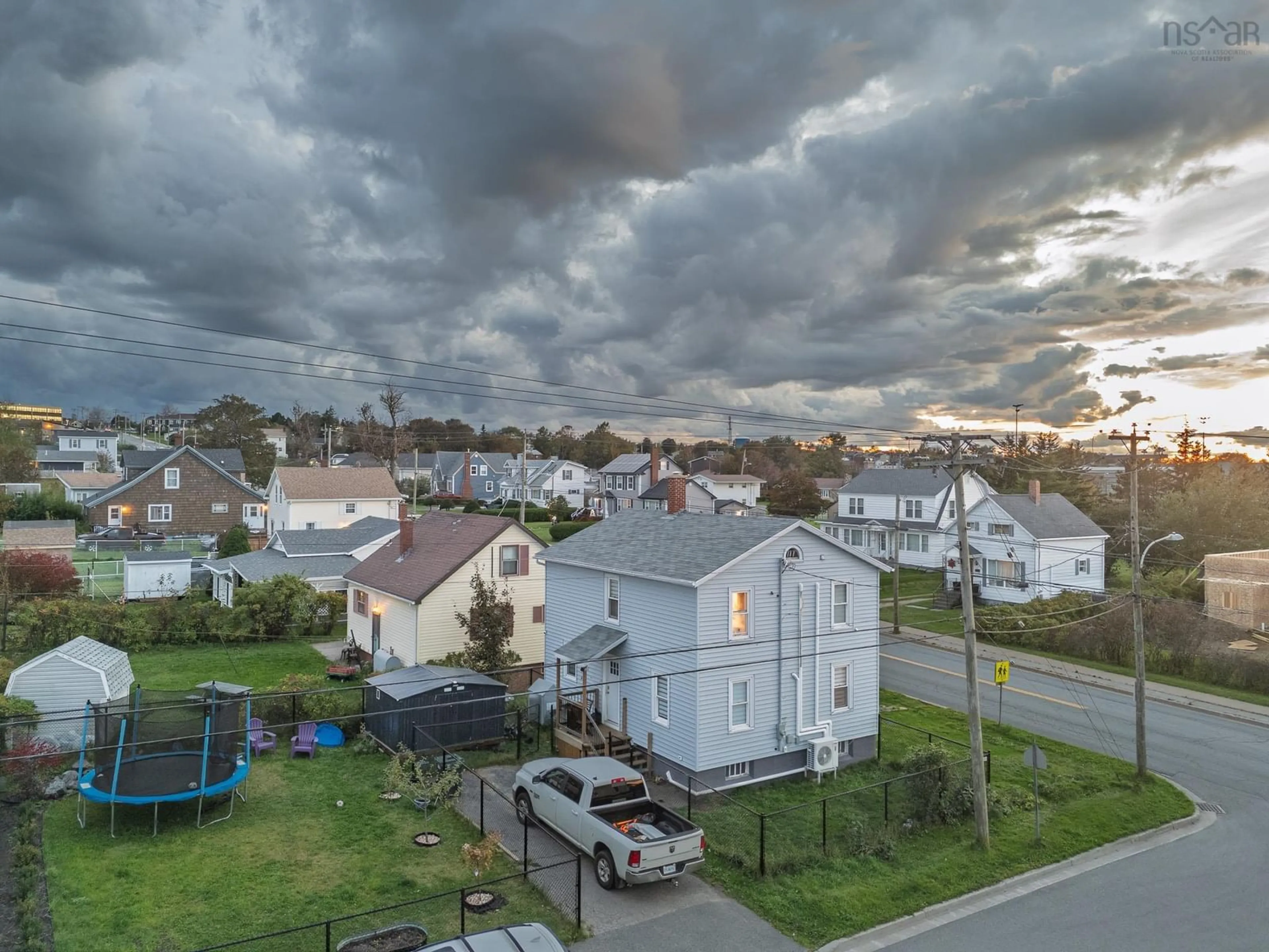 A pic from outside/outdoor area/front of a property/back of a property/a pic from drone, city buildings view from balcony for 610 King St, New Waterford Nova Scotia B1H 3Z3