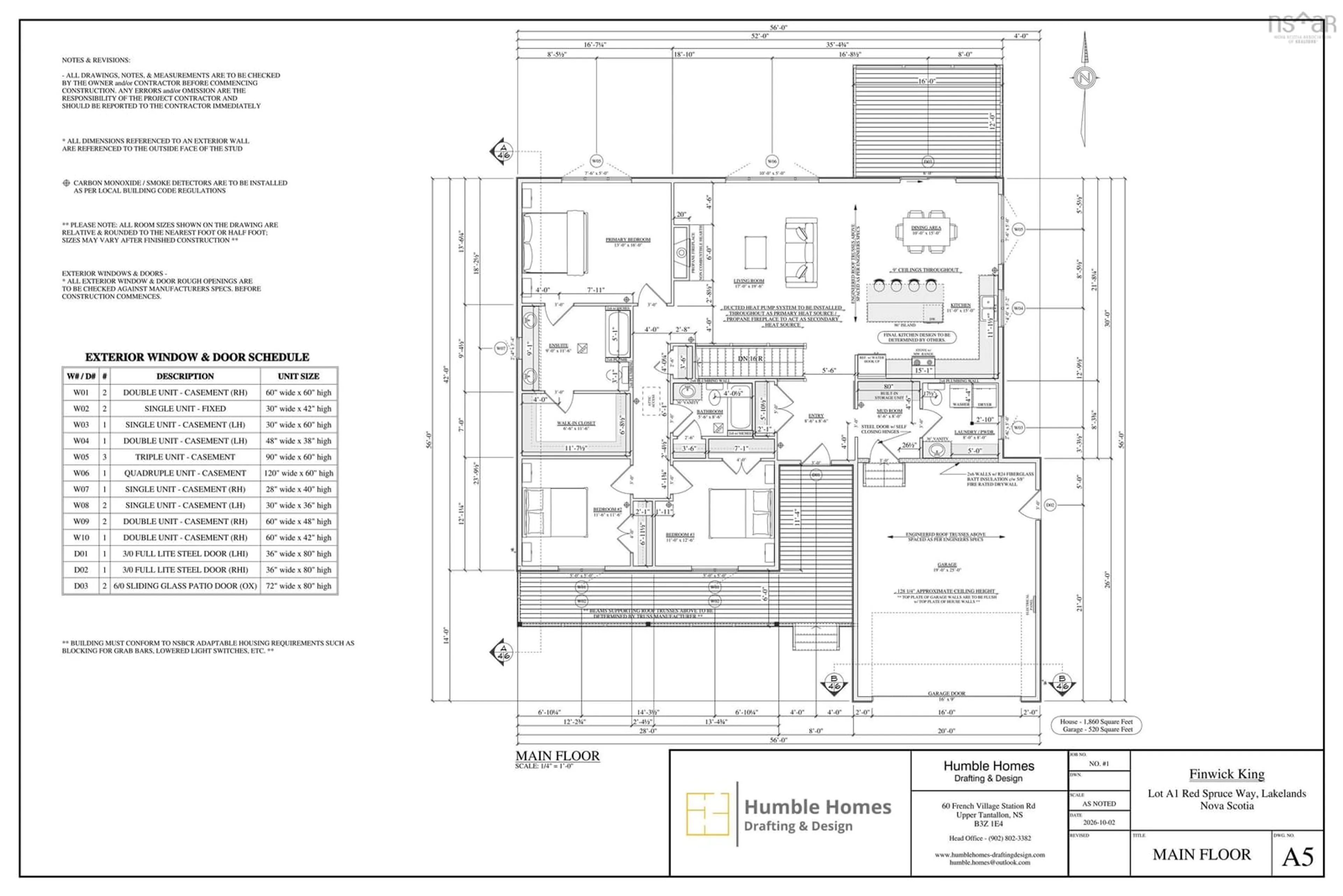 Floor plan for 15 Yellow Birch Lane, Lakelands Nova Scotia B0N 1Z0
