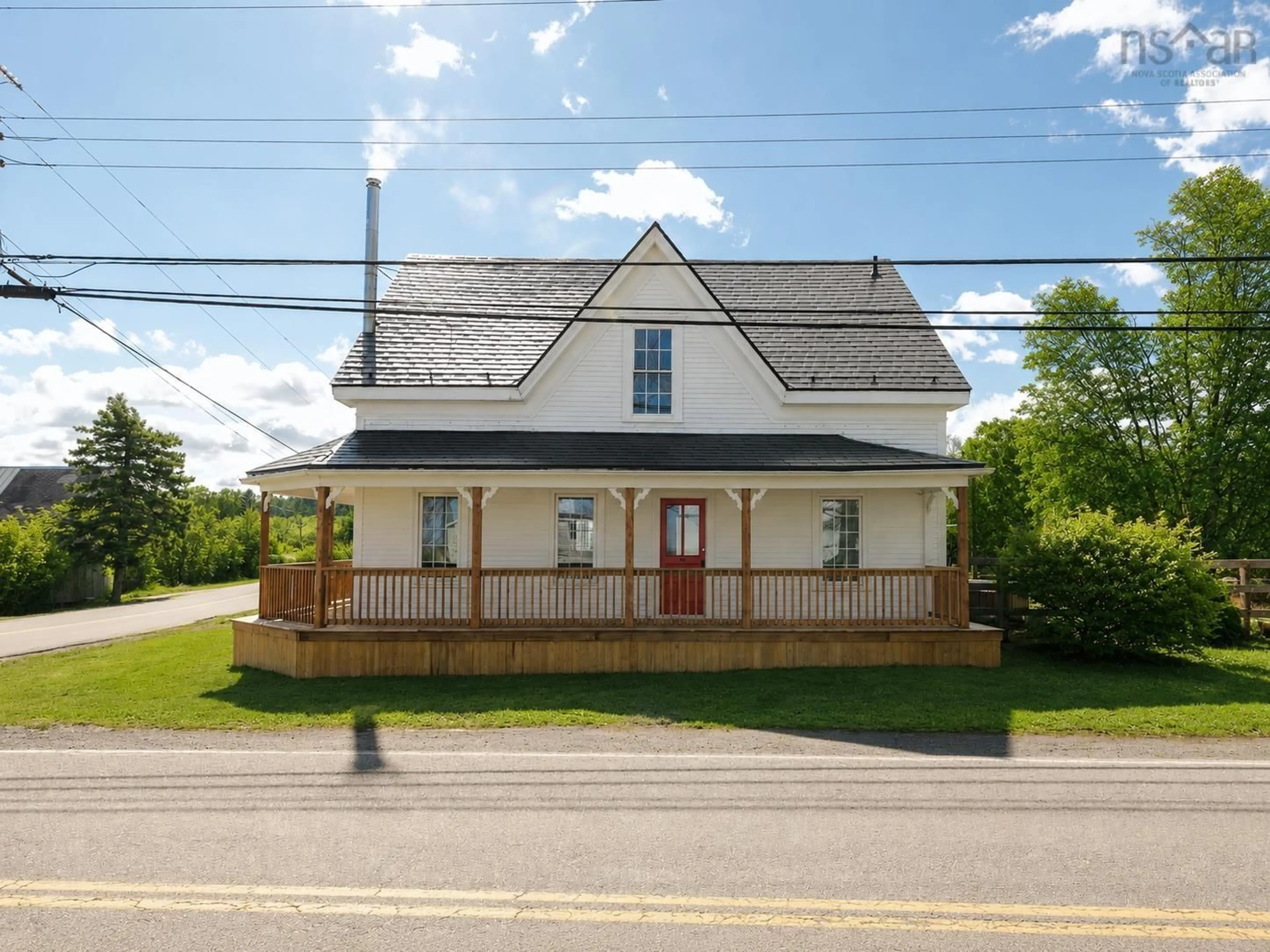 A pic from outside/outdoor area/front of a property/back of a property/a pic from drone, street for 2133 New Cheverie Rd, Cheverie Nova Scotia B0N 2A0