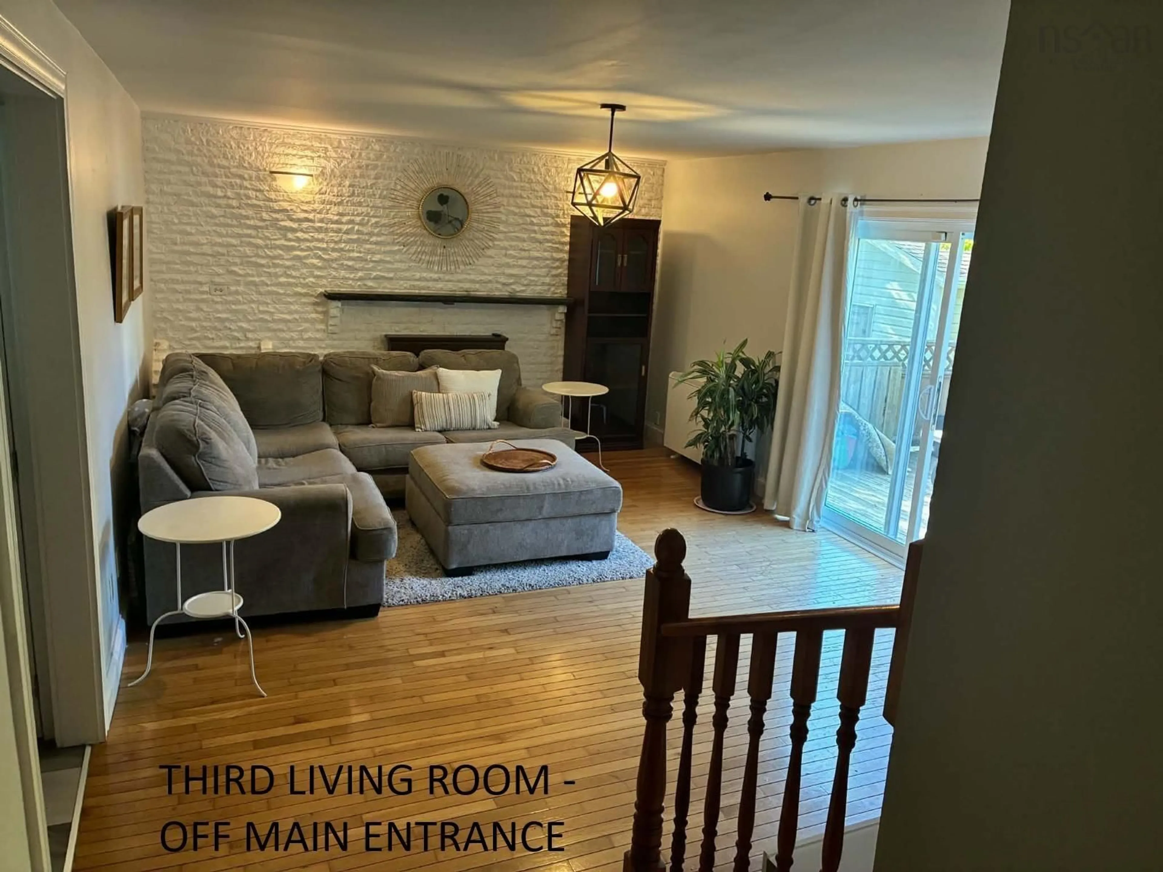Living room with furniture, wood/laminate floor for 22 Cedar Cres, Cole Harbour Nova Scotia B2V 1Y6