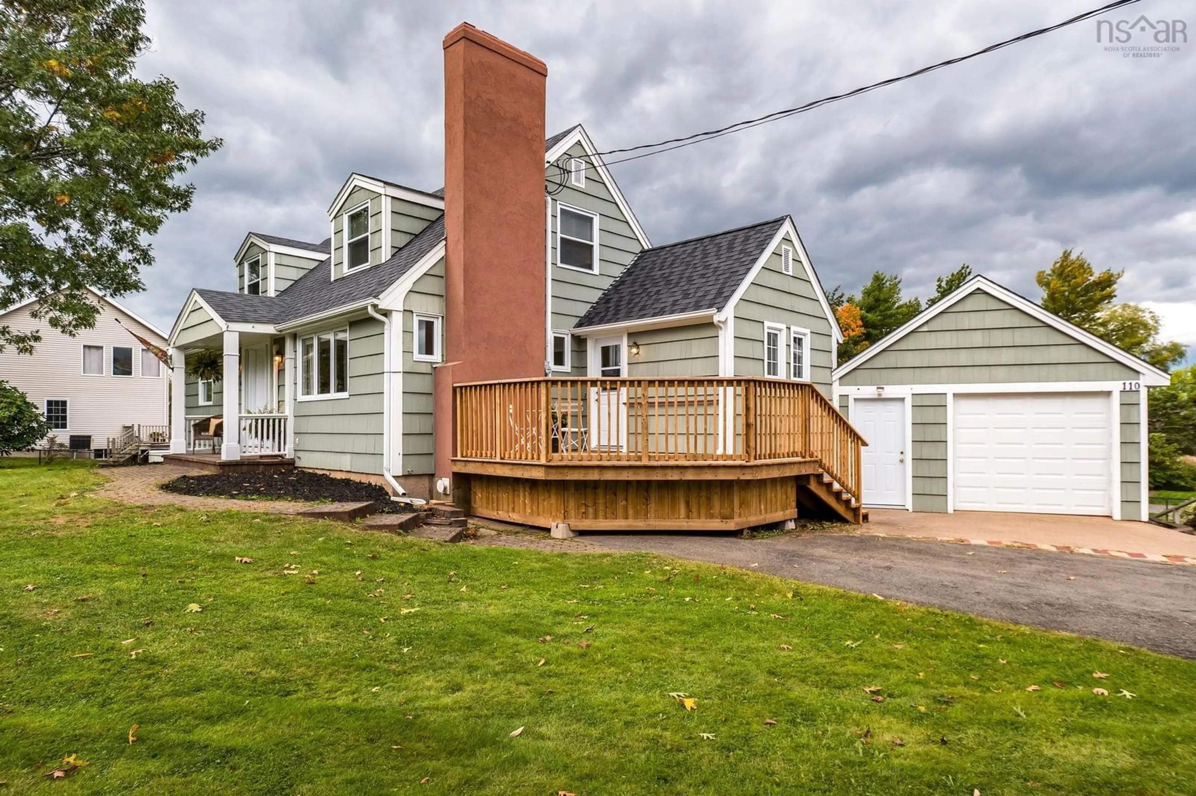 Home with vinyl exterior material, street for 110 Skyway Dr, Wolfville Nova Scotia B4P 1S4
