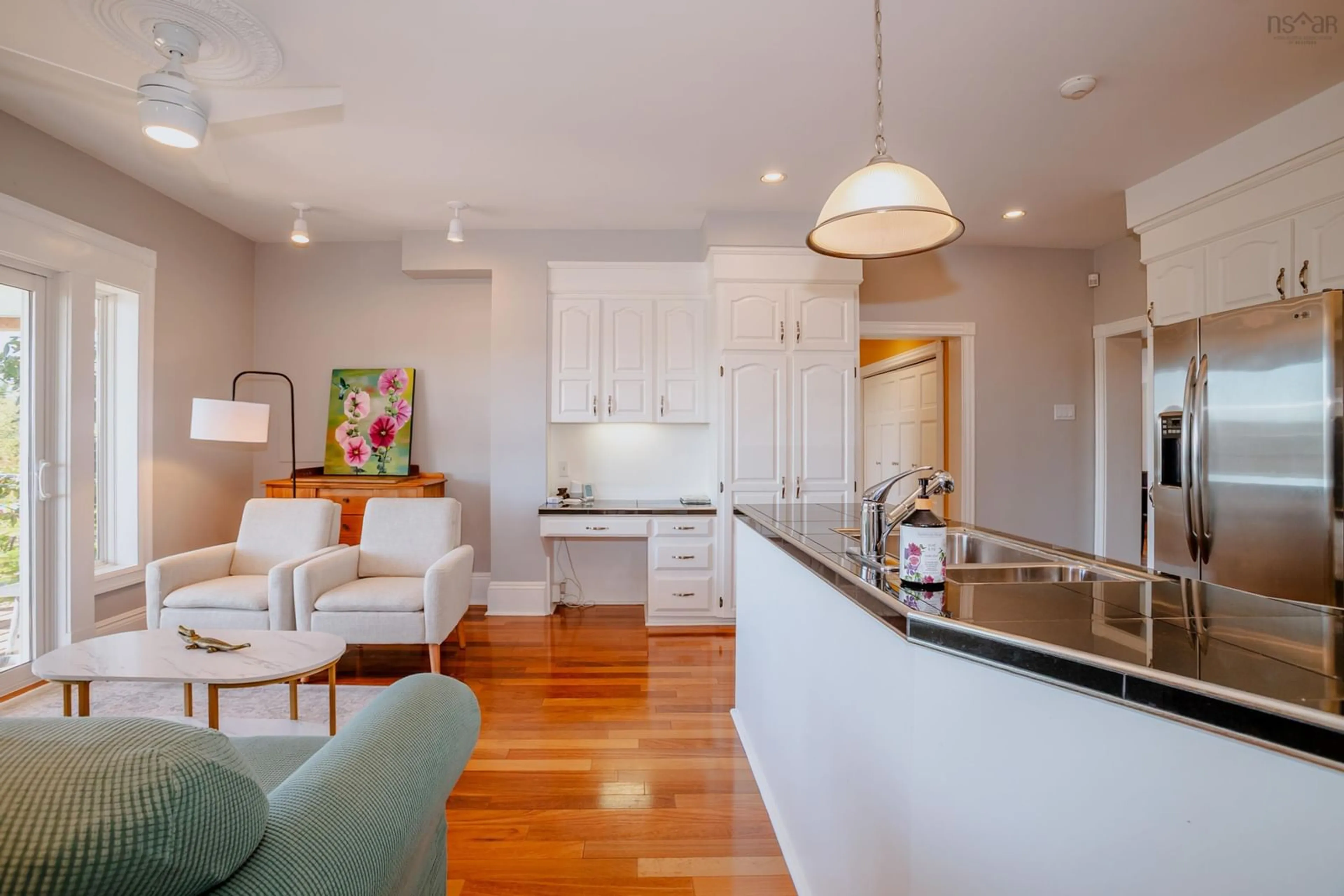 Open concept kitchen, wood/laminate floor for 1692 Raynardton Rd, Raynardton Nova Scotia B0W 3M0