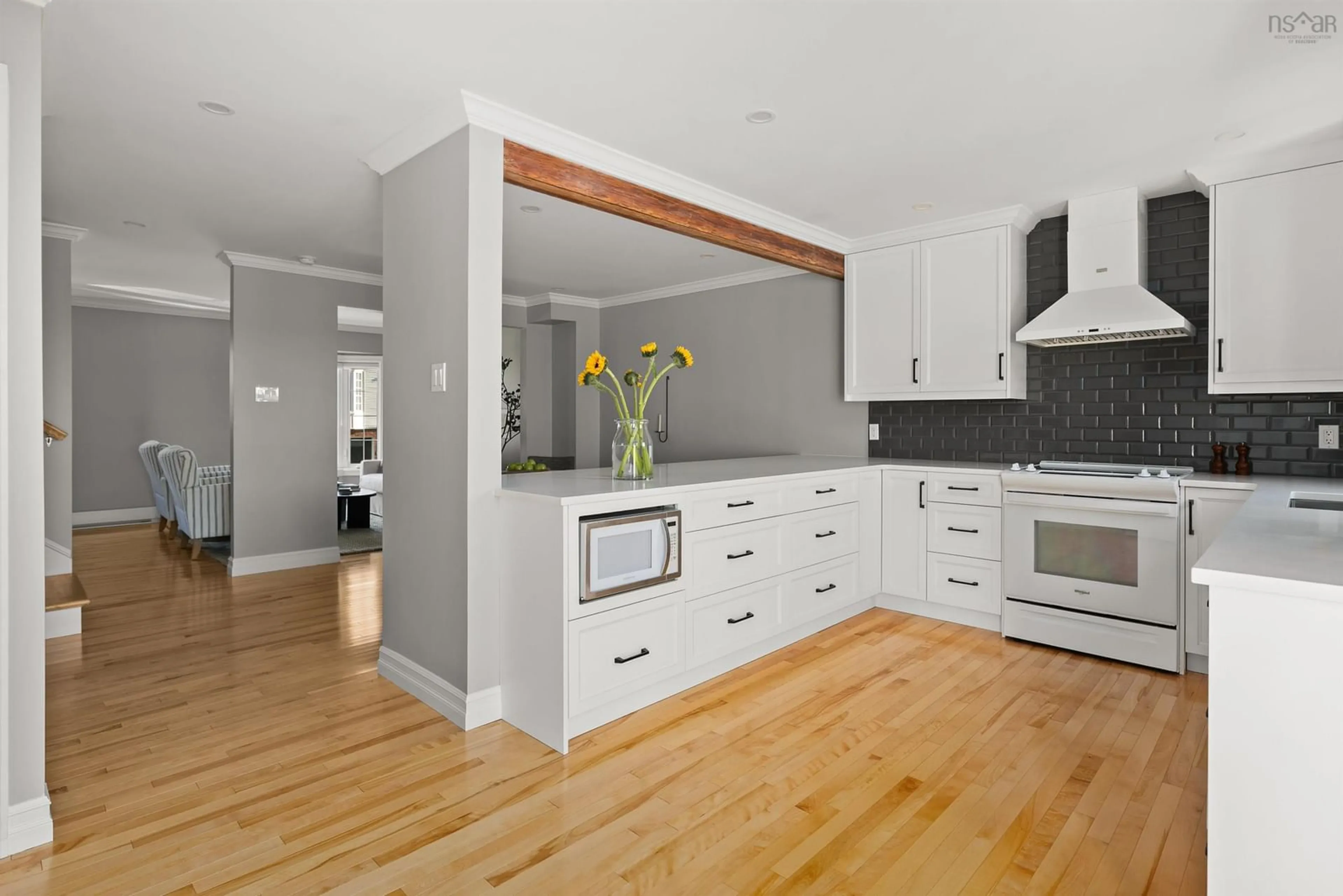 Open concept kitchen, wood/laminate floor for 3346 Ashton Lane #33, Halifax Nova Scotia B3L 4T4