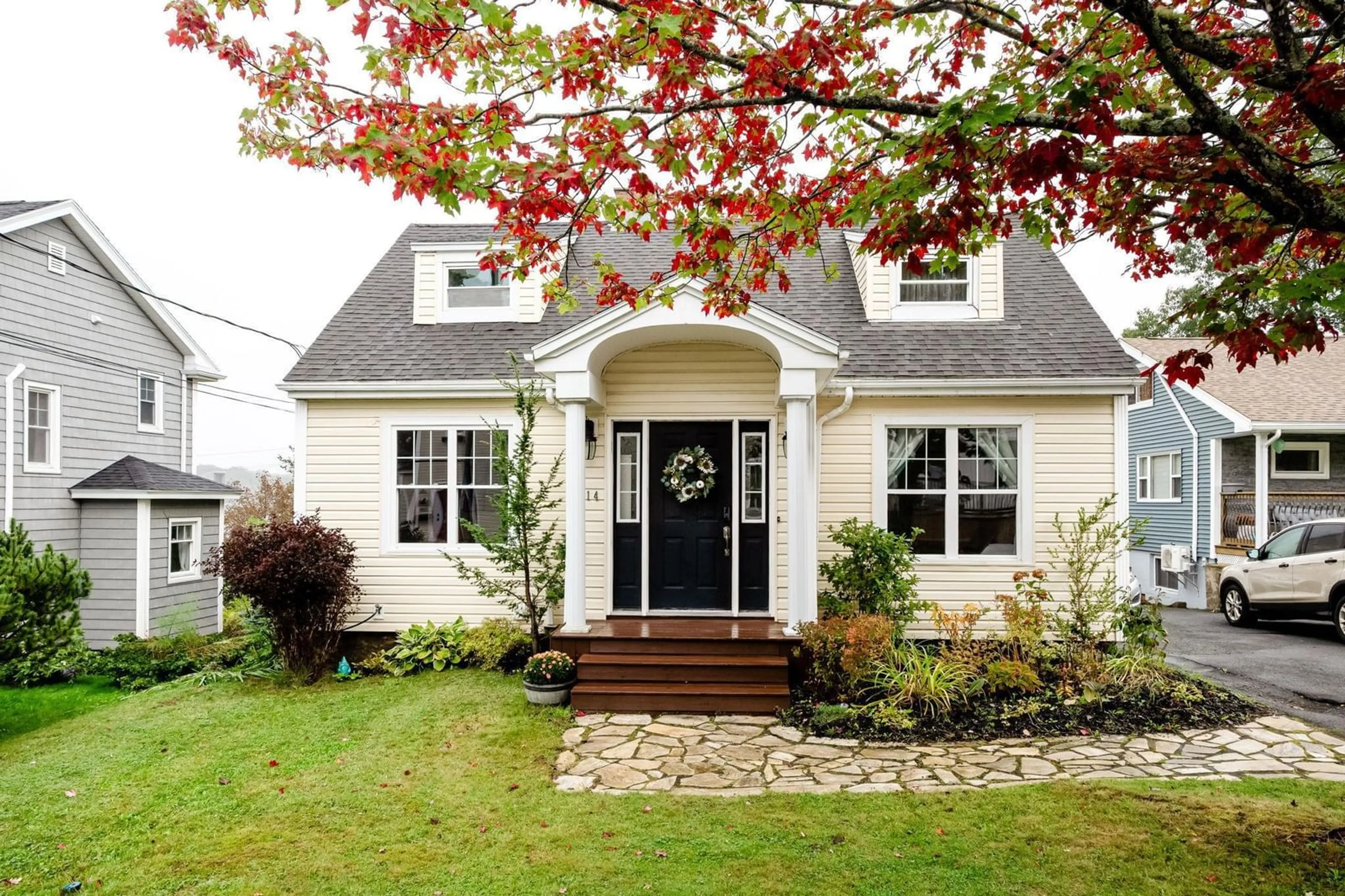 Home with vinyl exterior material, street for 14 Bolton Terr, Dartmouth Nova Scotia B2Y 2Z3