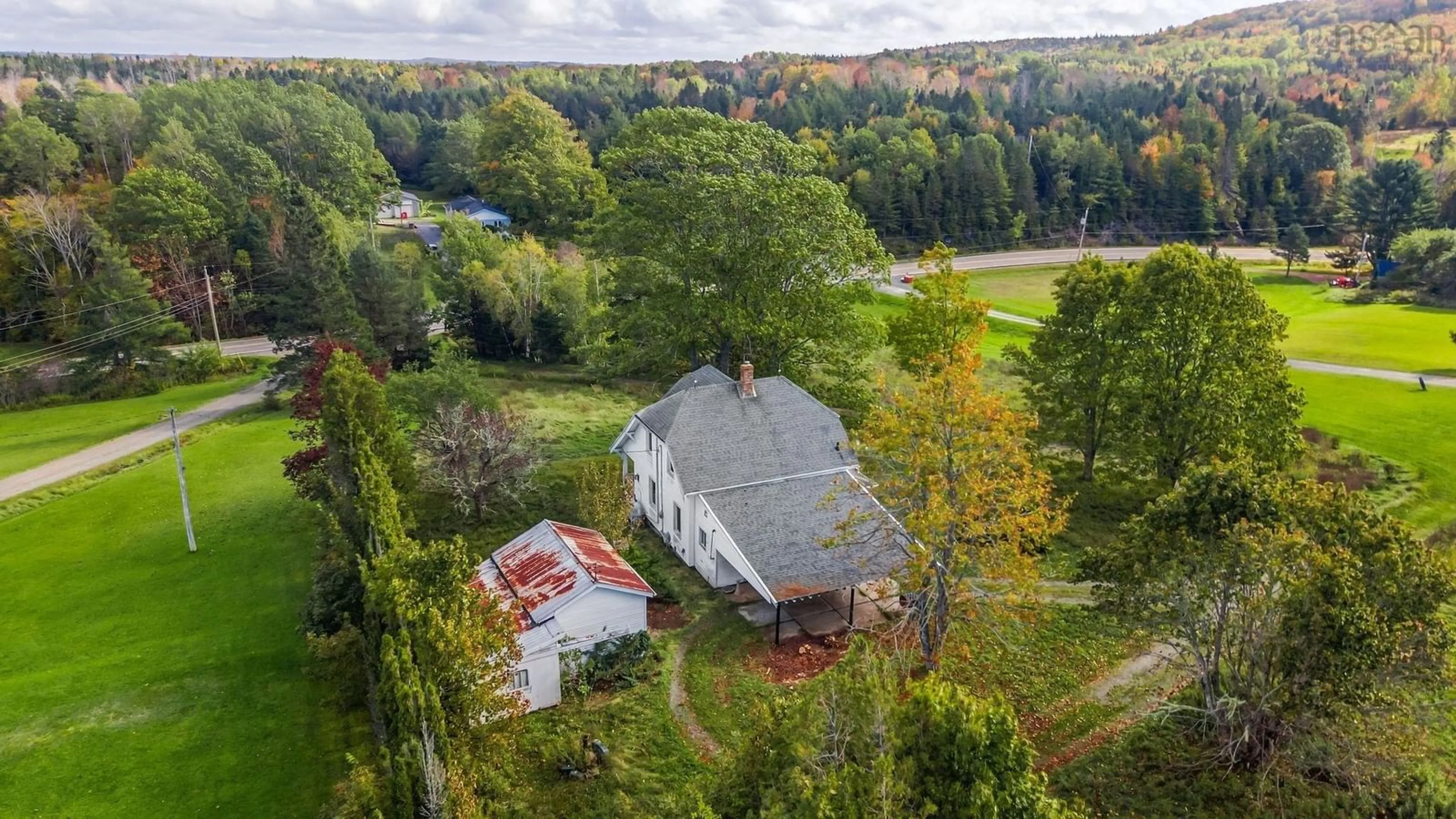 A pic from outside/outdoor area/front of a property/back of a property/a pic from drone, water/lake/river/ocean view for 3865 Highway 357, Meaghers Grant Nova Scotia B0N 1V0