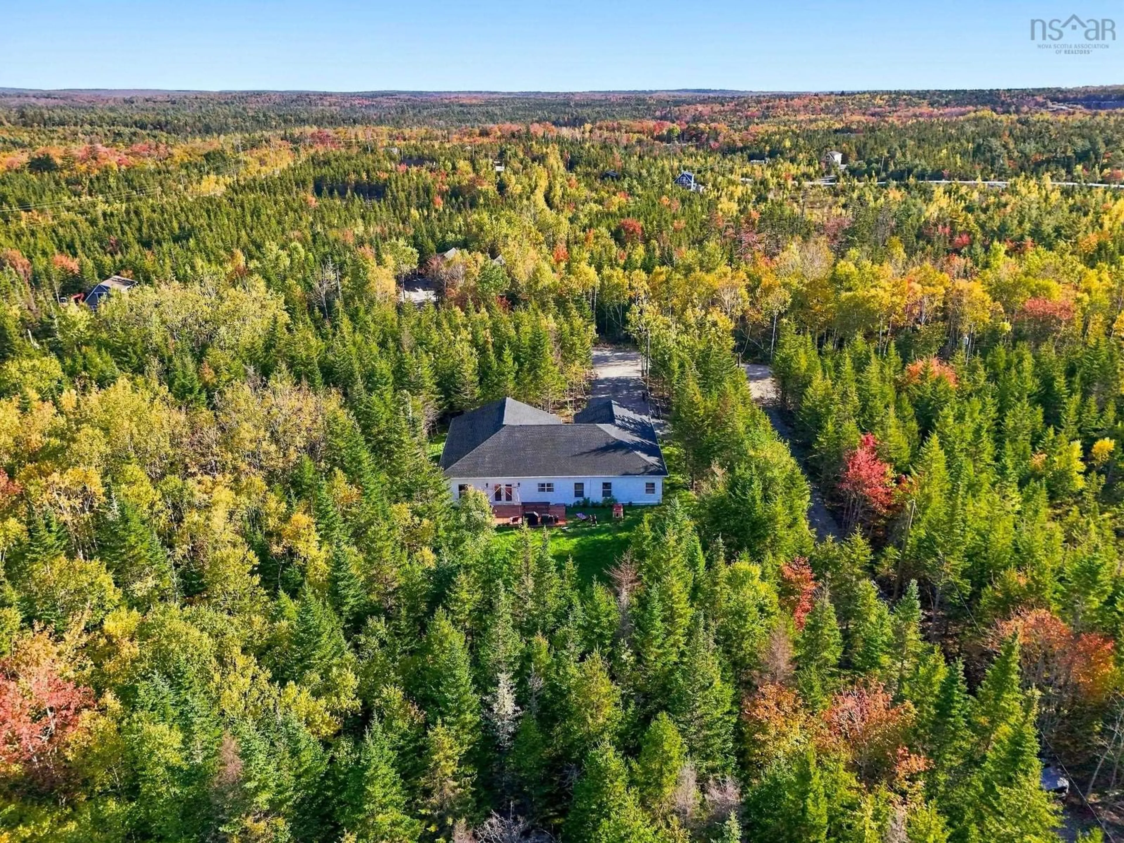 A pic from outside/outdoor area/front of a property/back of a property/a pic from drone, forest/trees view for 48 Explorer Loop, East Uniacke Nova Scotia B0N 1Z0
