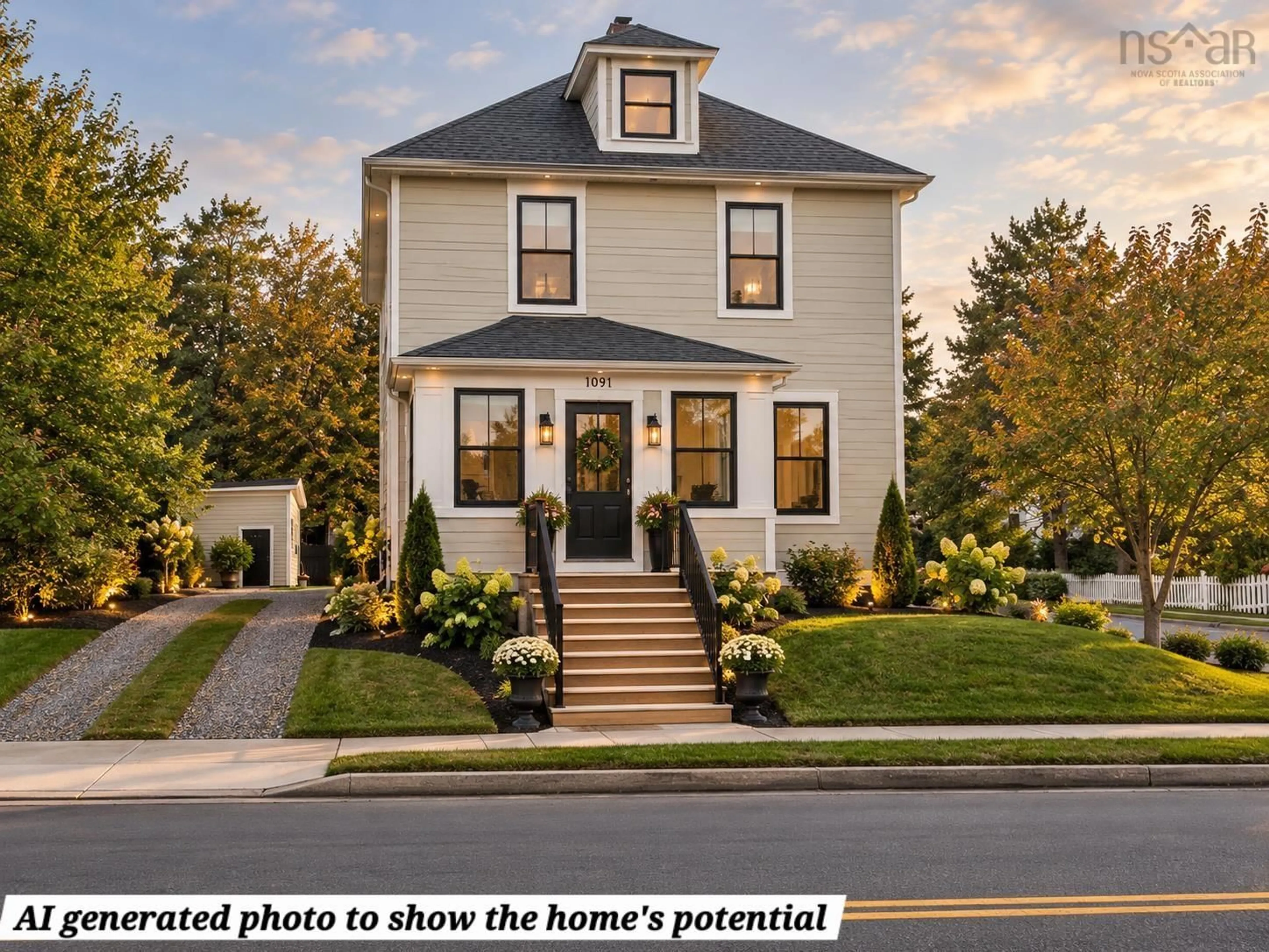 Home with vinyl exterior material, street for 1038 George St, Sydney Nova Scotia B1P 1M8
