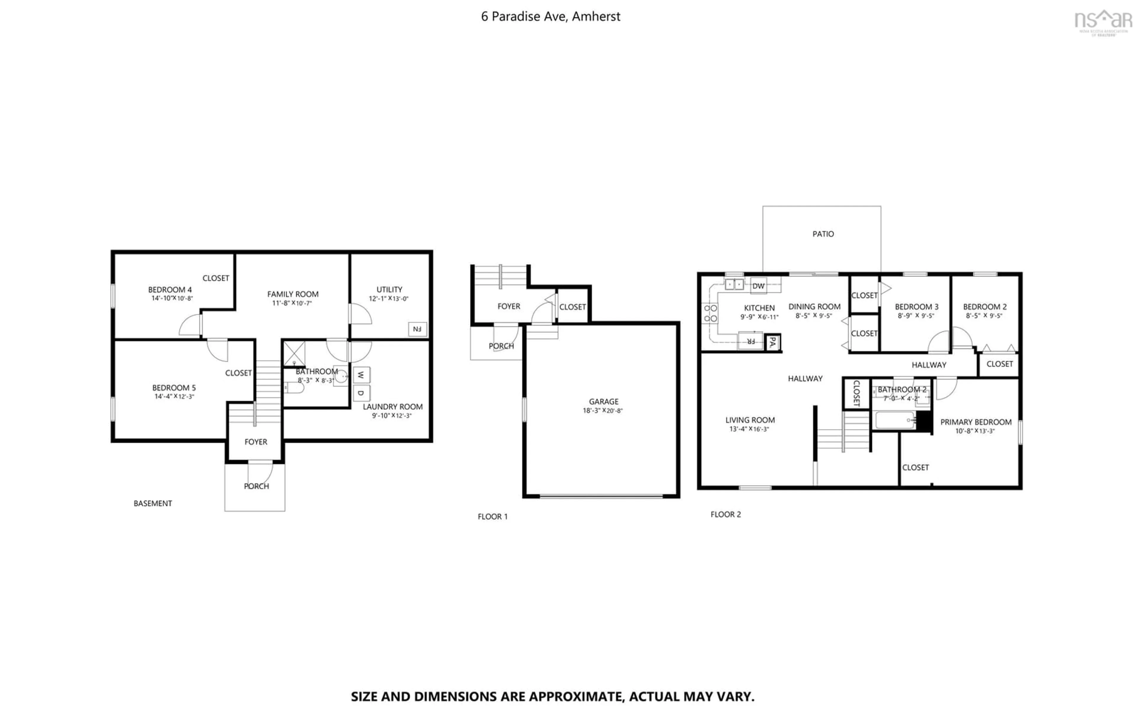 Floor plan for 6 Paradise Ave, Amherst Nova Scotia B4H 4W8
