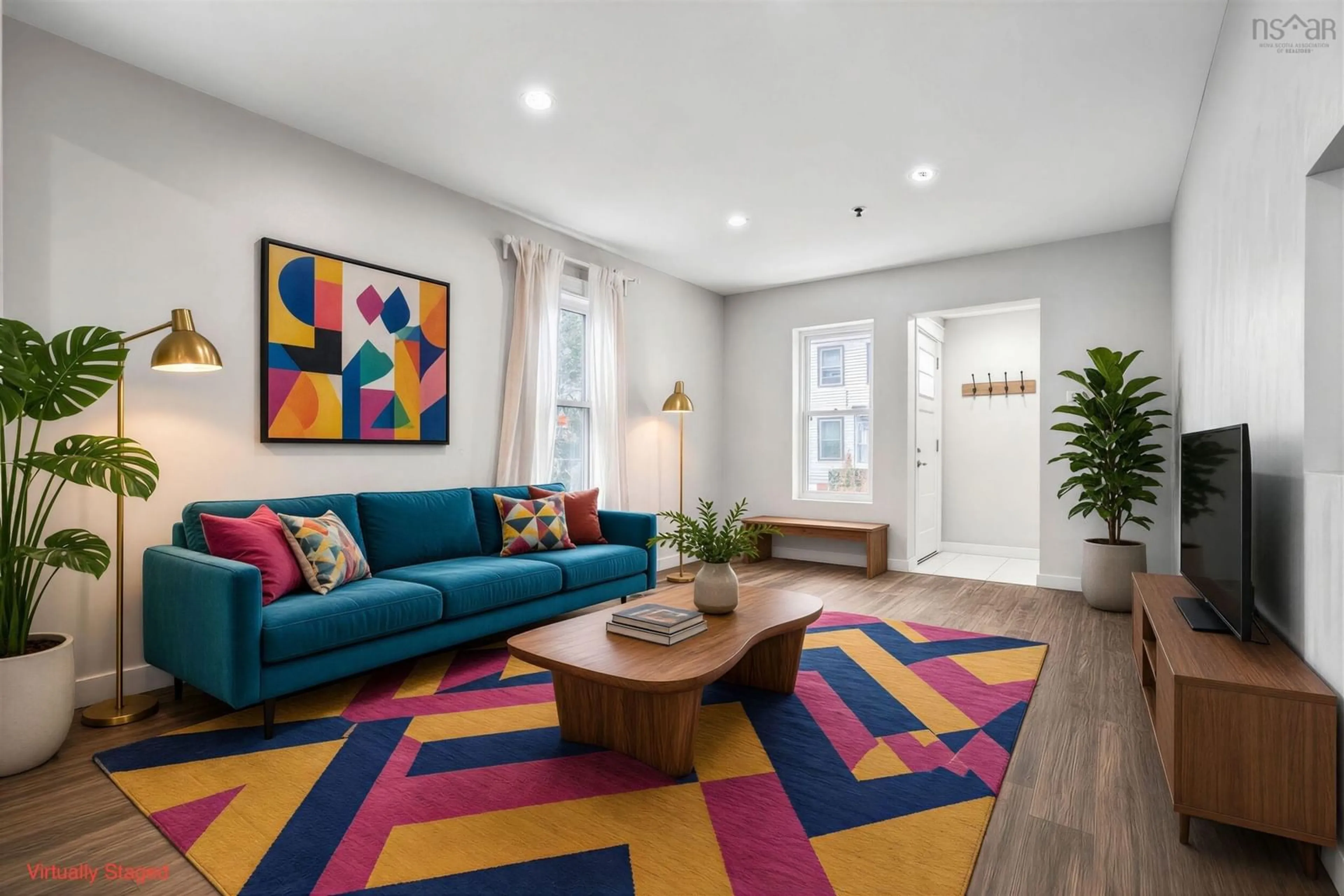 Living room with furniture, carpet floor for 2093 Creighton St #1, Halifax Nova Scotia B3K 3R5