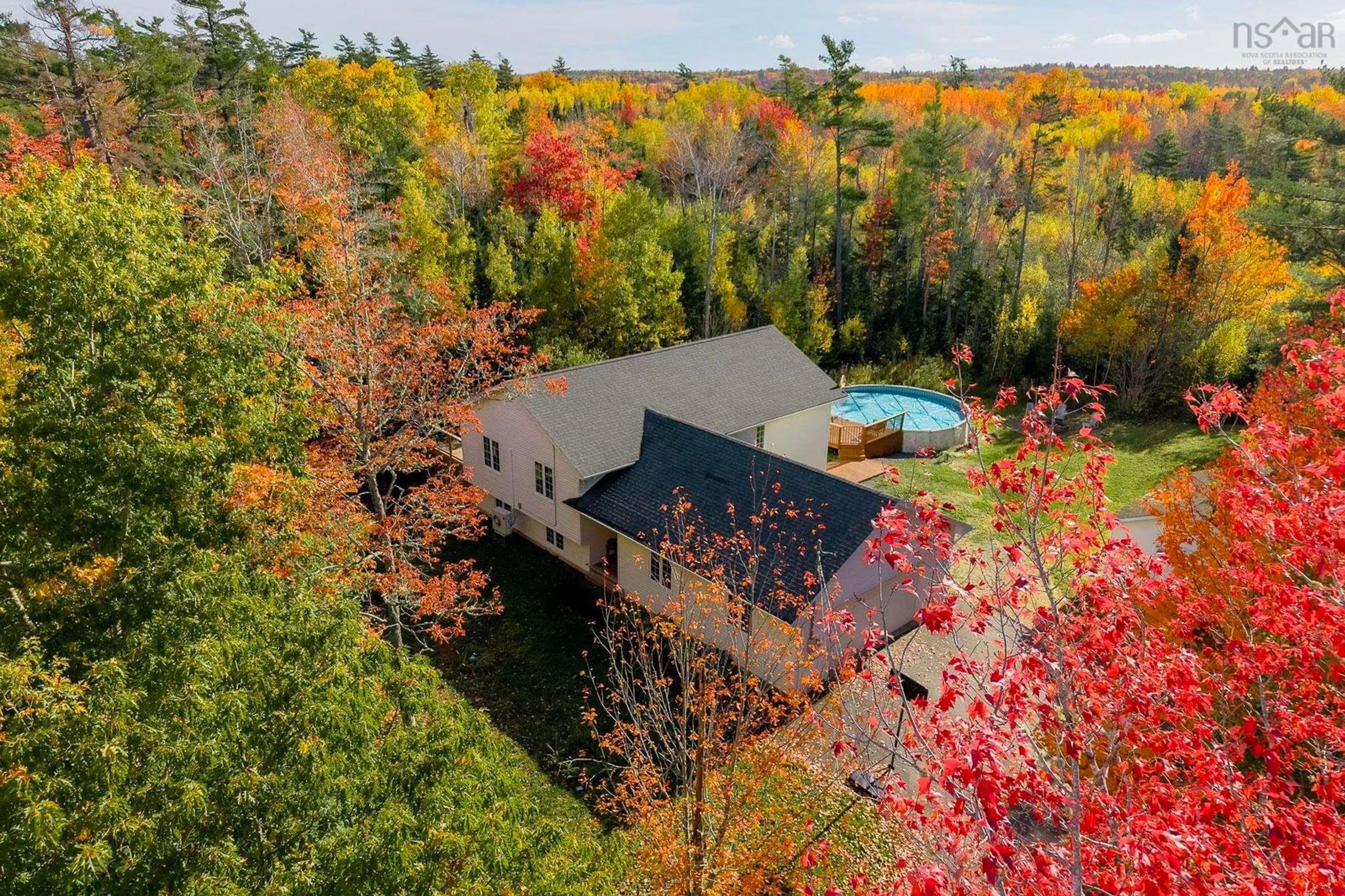A pic from outside/outdoor area/front of a property/back of a property/a pic from drone, forest/trees view for 73 Old Post Rd, Enfield Nova Scotia B2T 1C1