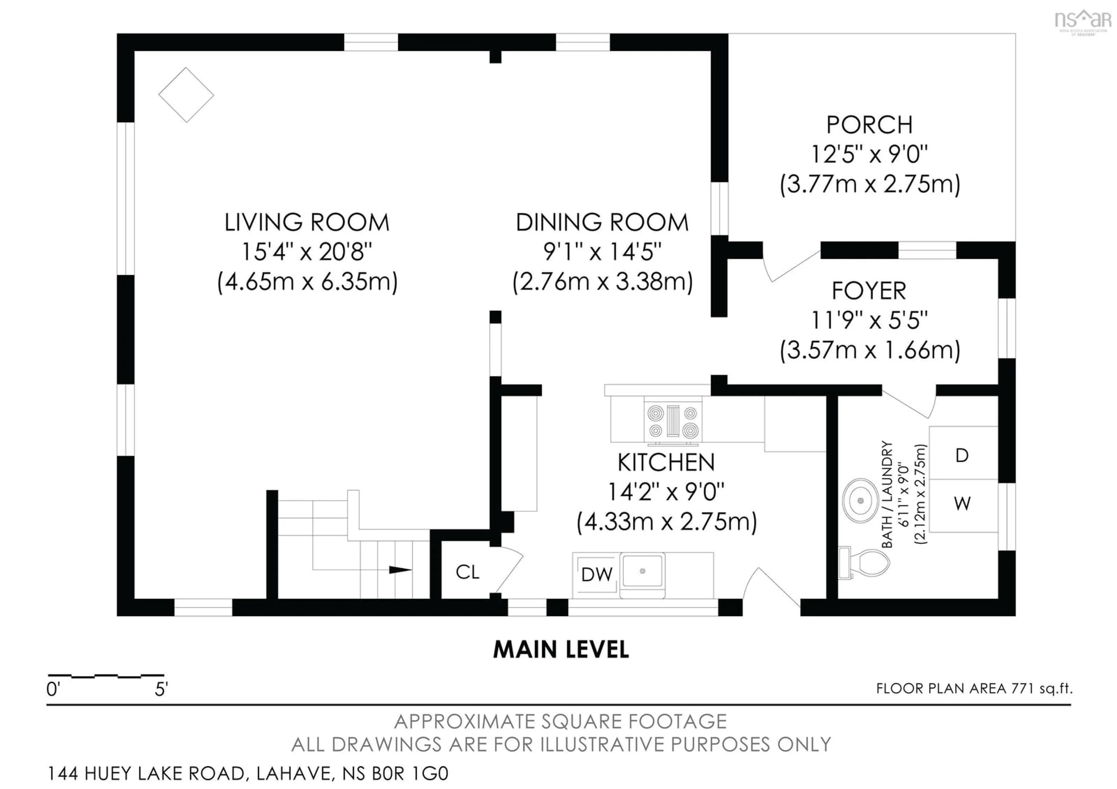 Floor plan for 144 Huey Lake Rd, West Dublin Nova Scotia B0R 1C0