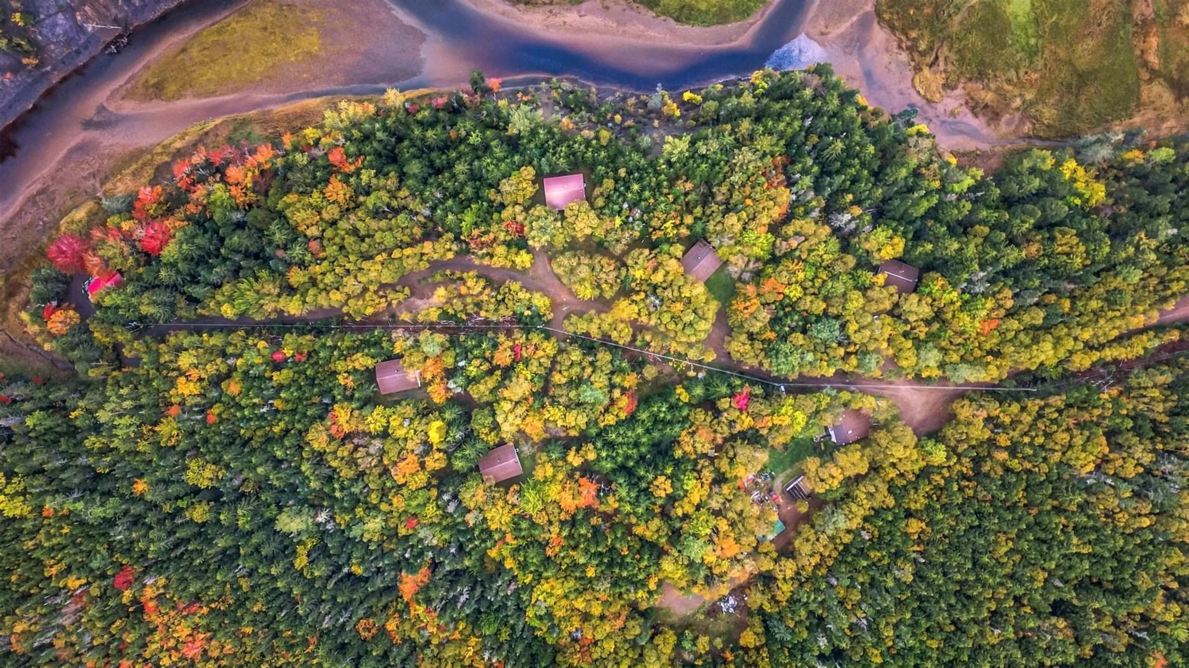 A pic from outside/outdoor area/front of a property/back of a property/a pic from drone, forest/trees view for 12 Tidal River Ridge Rd, Moose River Nova Scotia B0M 1N0