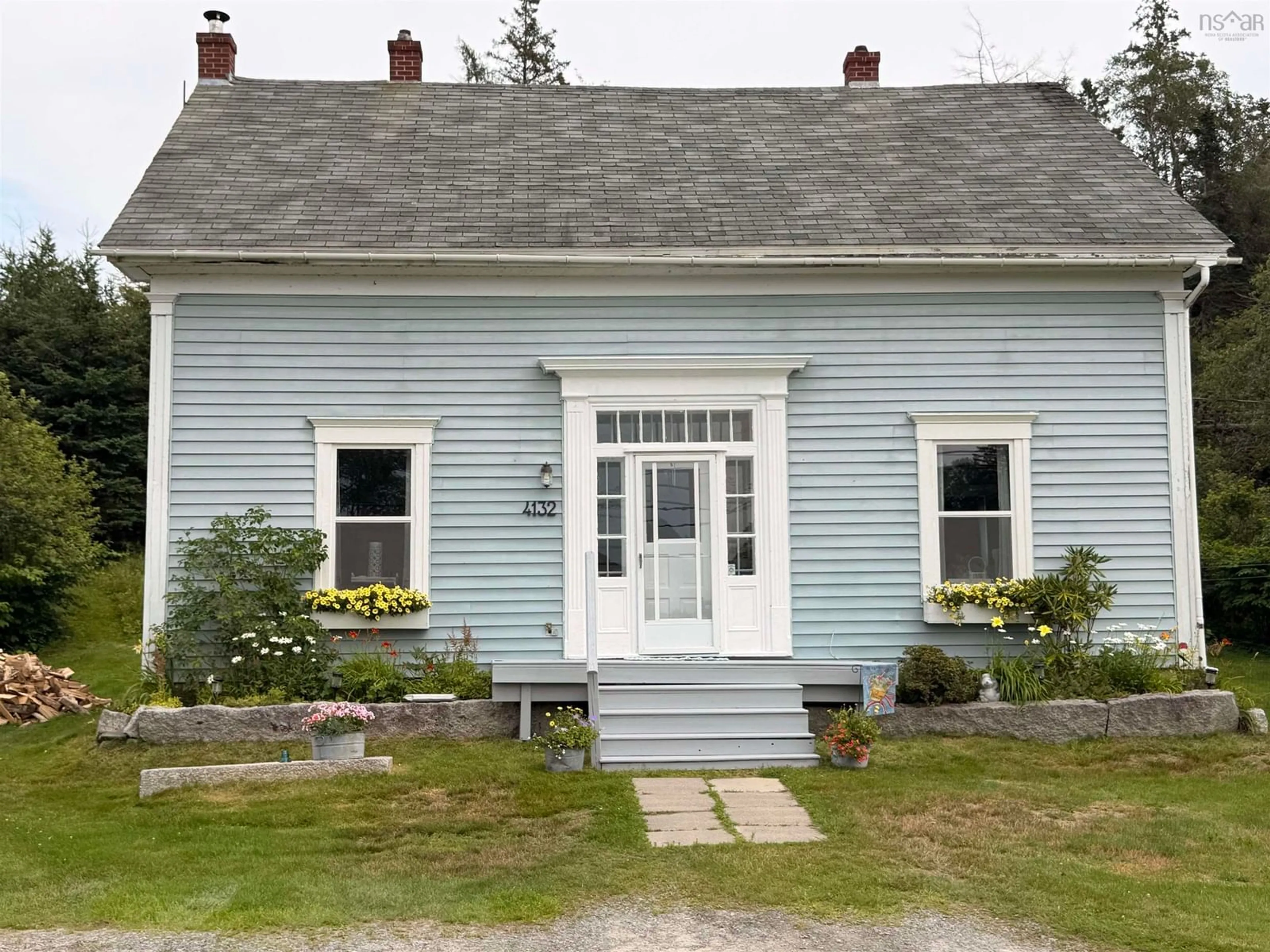 Home with vinyl exterior material, street for 4132 Sonora Rd, Sherbrooke Nova Scotia B0J 3C0