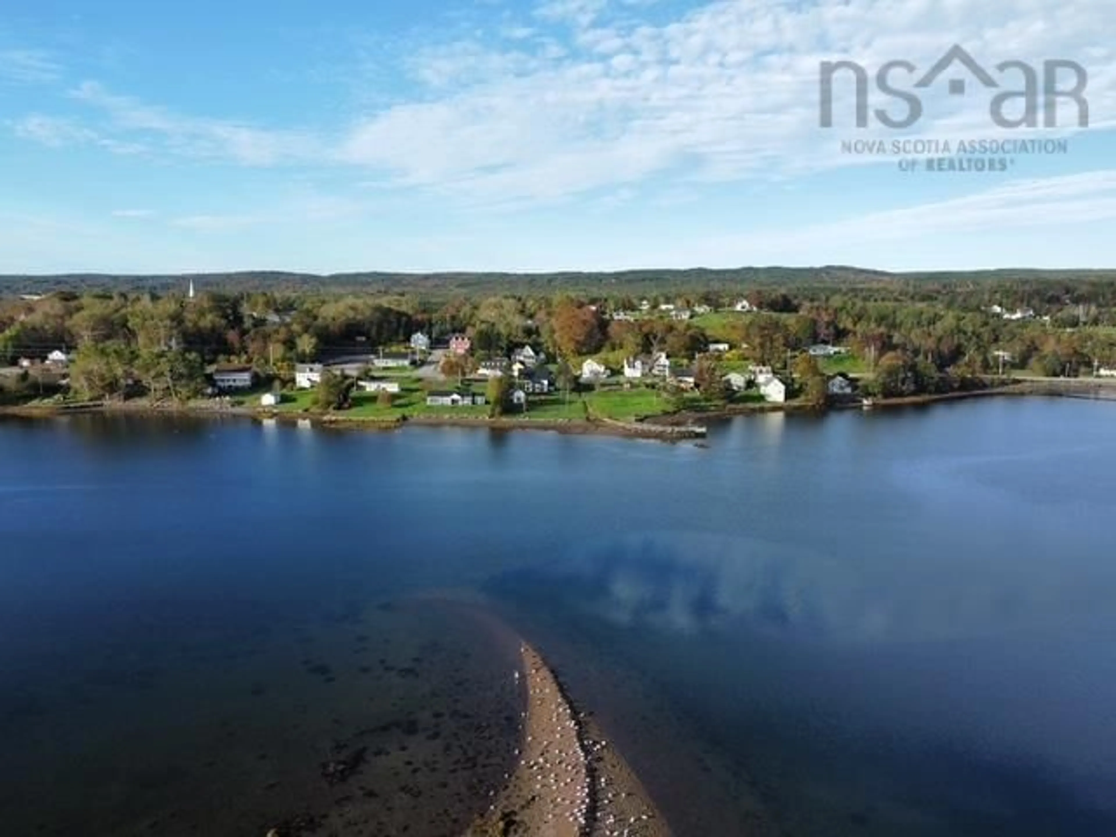 A pic from outside/outdoor area/front of a property/back of a property/a pic from drone, water/lake/river/ocean view for 11 North Street Lane, Guysborough Nova Scotia B0H 1N0