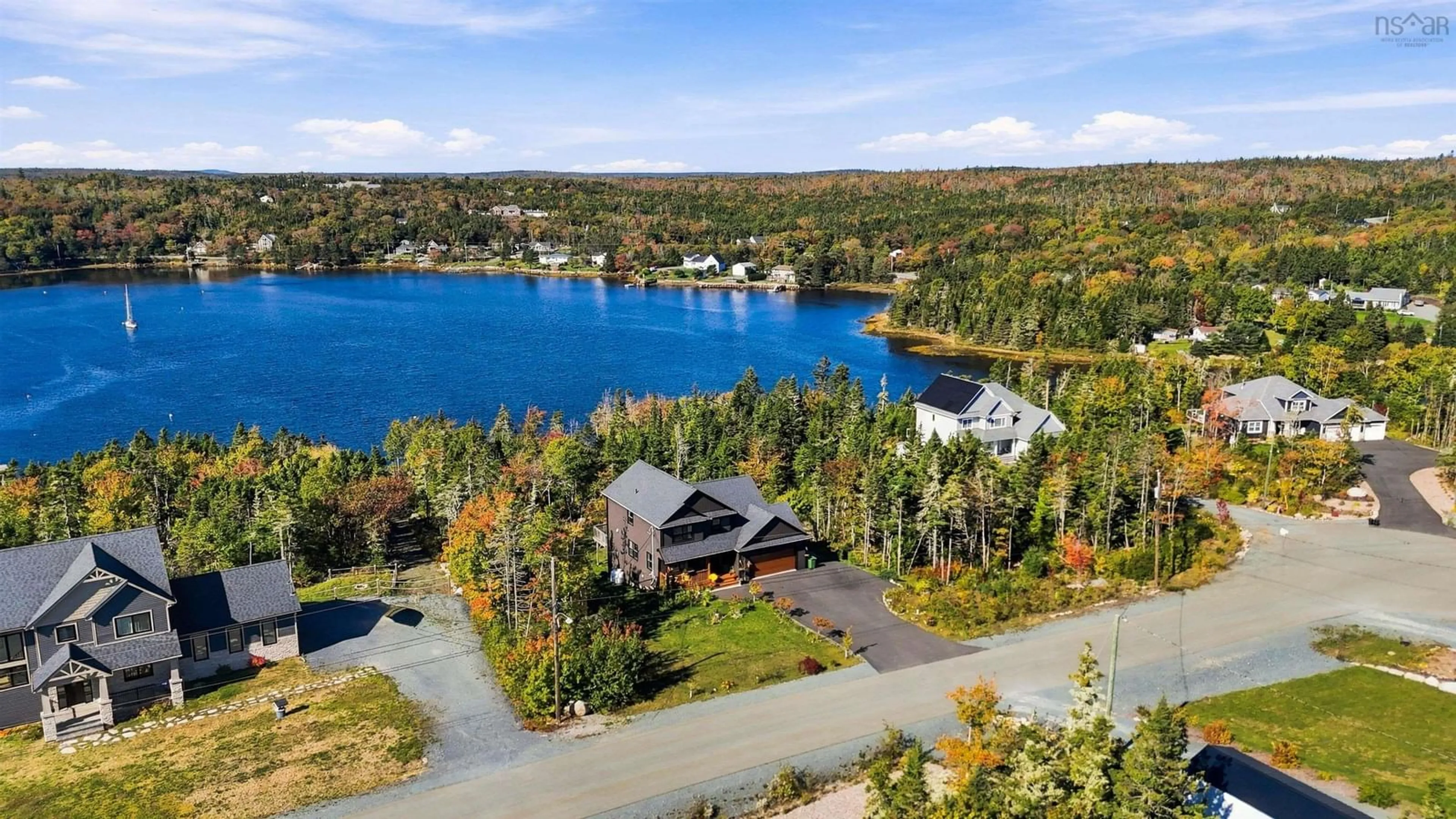 A pic from outside/outdoor area/front of a property/back of a property/a pic from drone, water/lake/river/ocean view for 134 Hargrove Lane Lane, Whites Lake Nova Scotia B3T 0H8