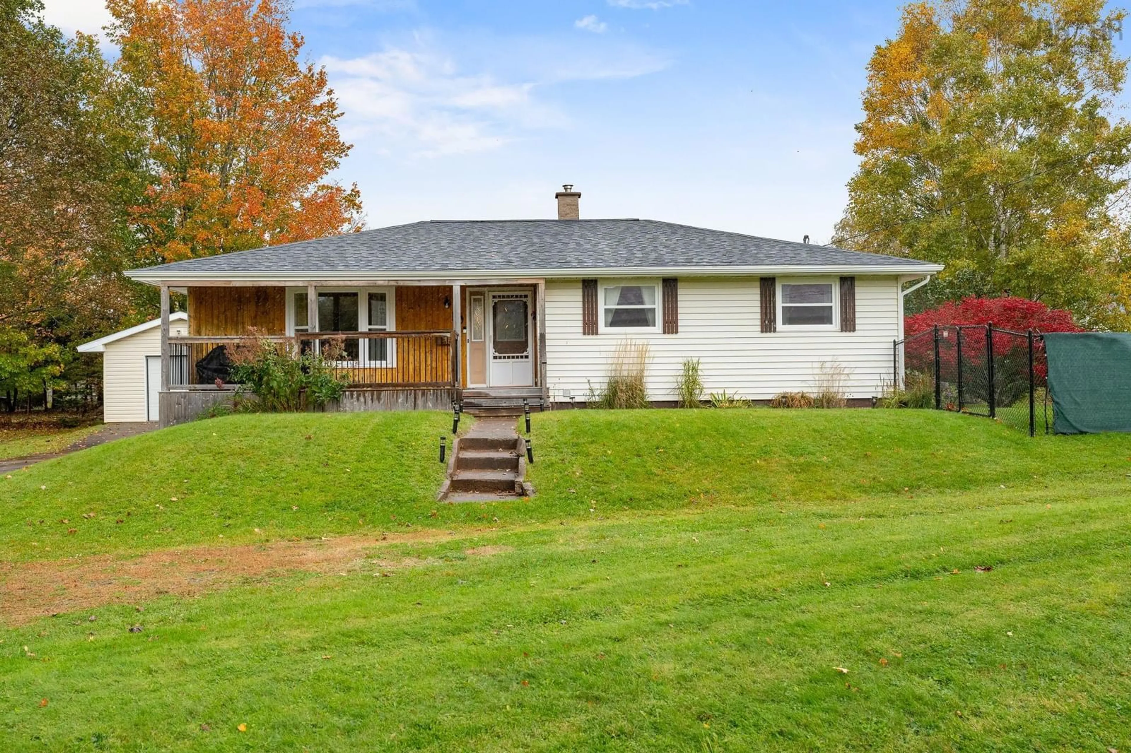 Home with vinyl exterior material, street for 19 Harmony Rd, Salmon River Nova Scotia B2N 4X9
