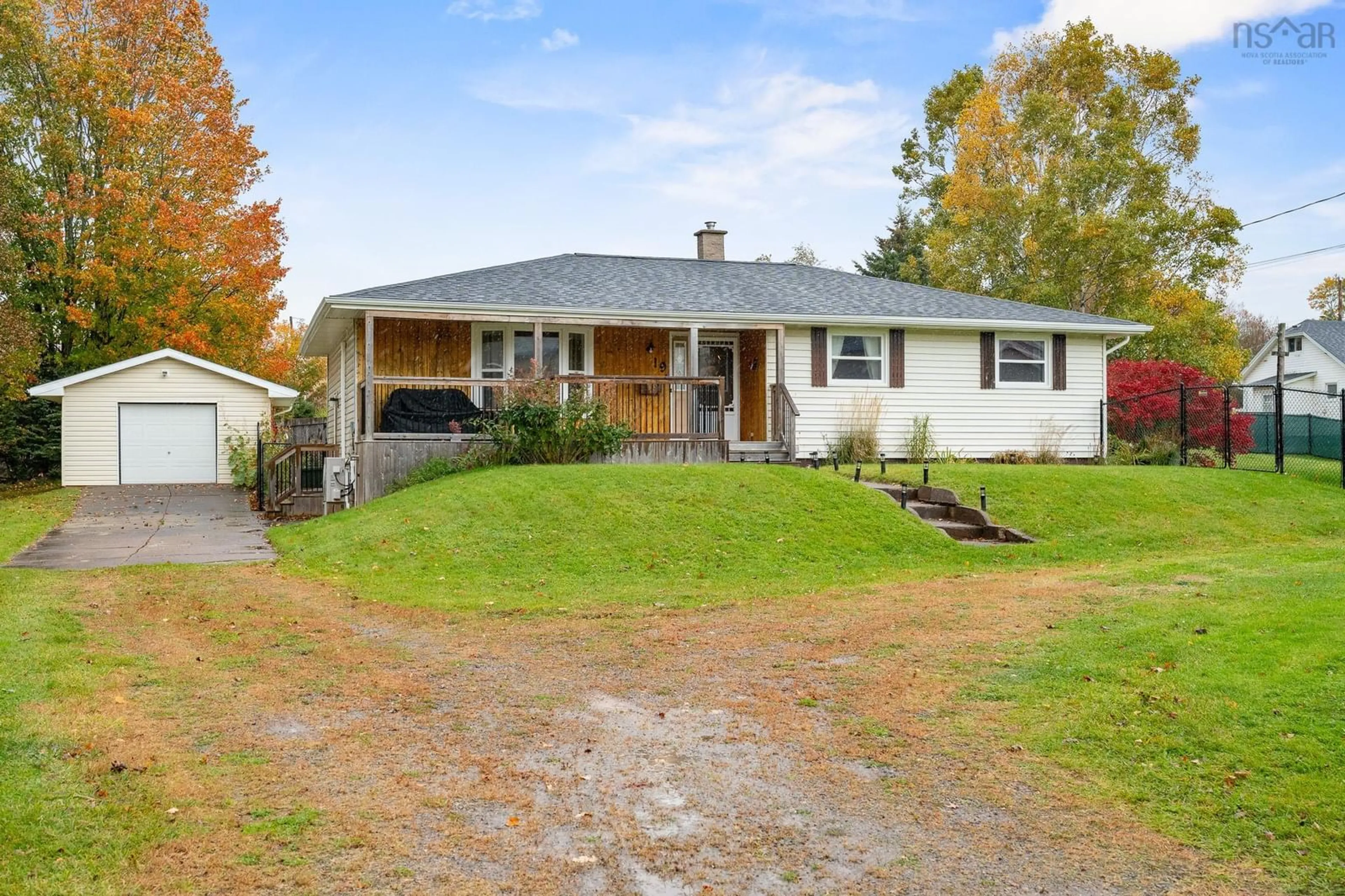Home with vinyl exterior material, street for 19 Harmony Rd, Salmon River Nova Scotia B2N 4X9