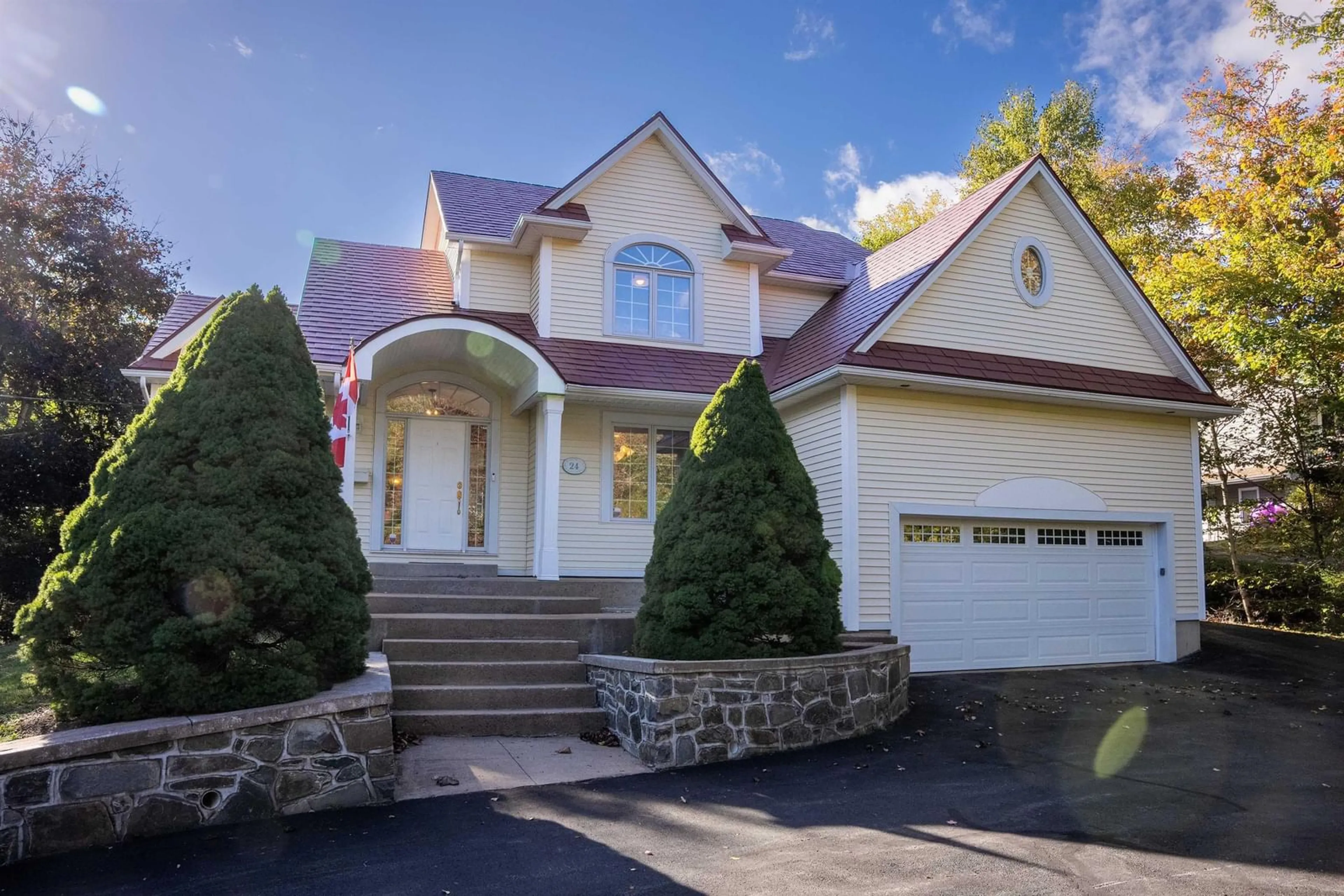 Home with vinyl exterior material, street for 24 Nottingham Dr, Stillwater Nova Scotia B3Z 1G4