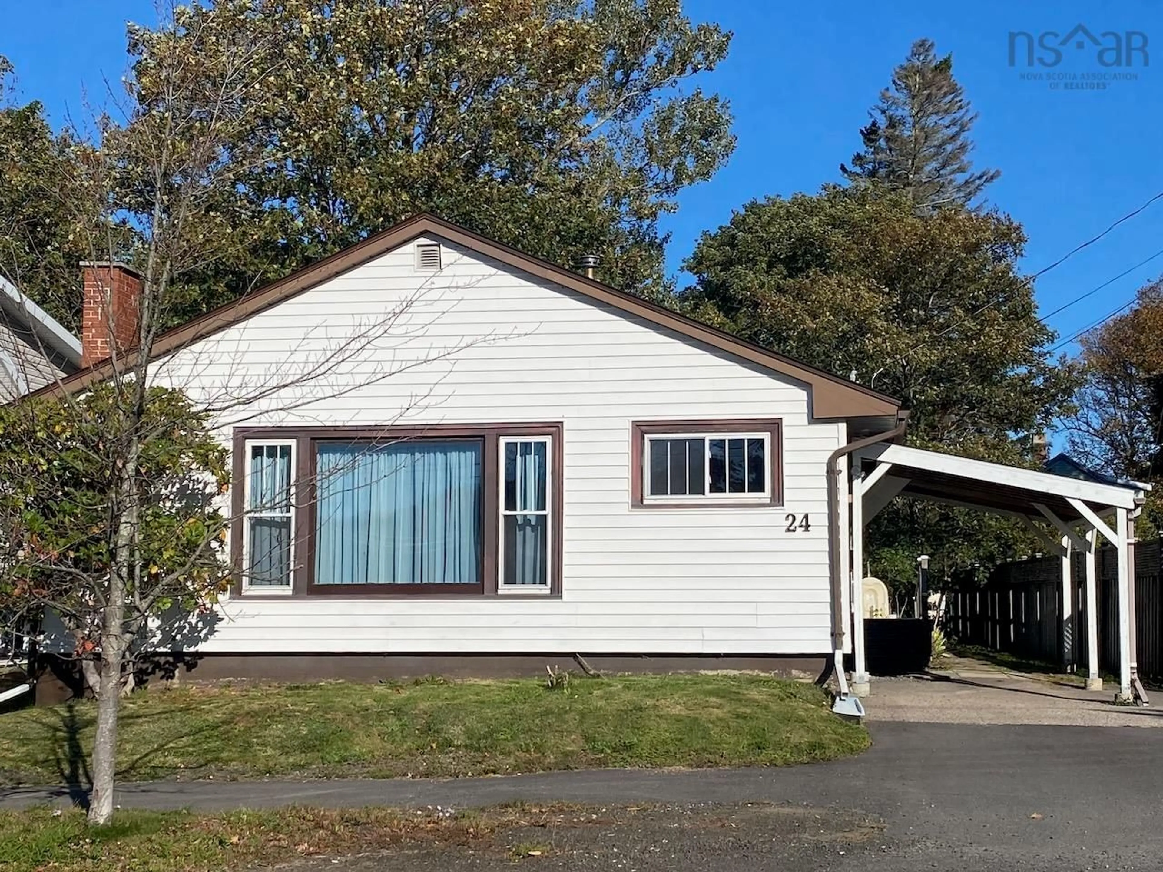 Home with vinyl exterior material, street for 24 Birch St, Digby Nova Scotia B0V 1A0