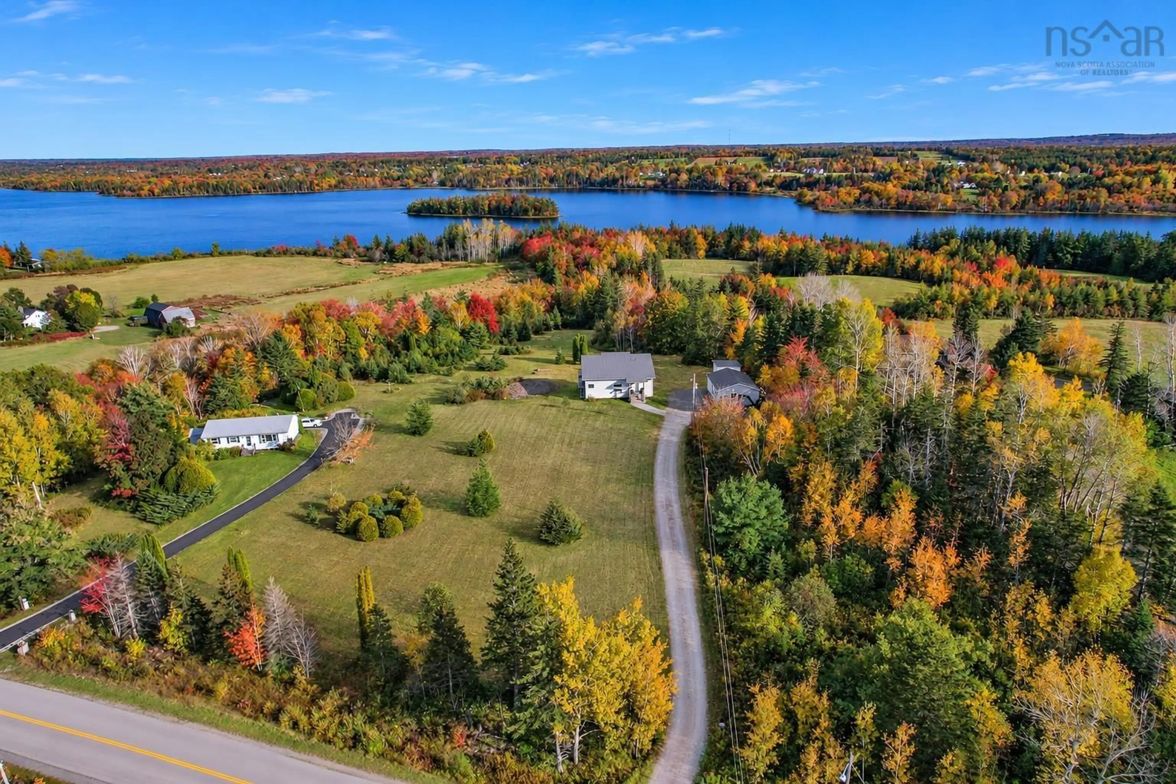 A pic from outside/outdoor area/front of a property/back of a property/a pic from drone, water/lake/river/ocean view for 2085 Coxheath Rd, Coxheath Nova Scotia B1L 1A7