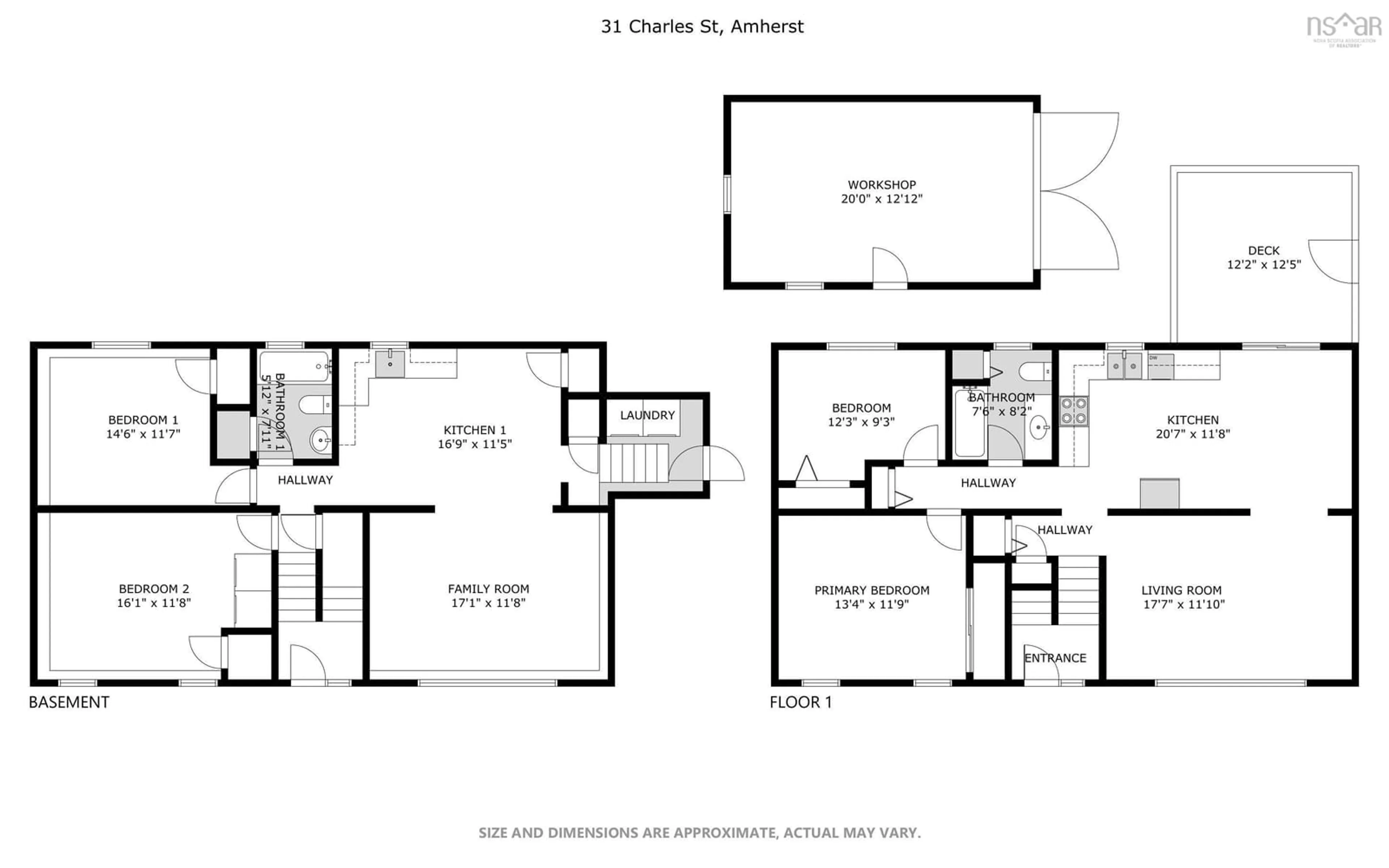 Floor plan for 31 Charles St, Amherst Nova Scotia B4H 3P9