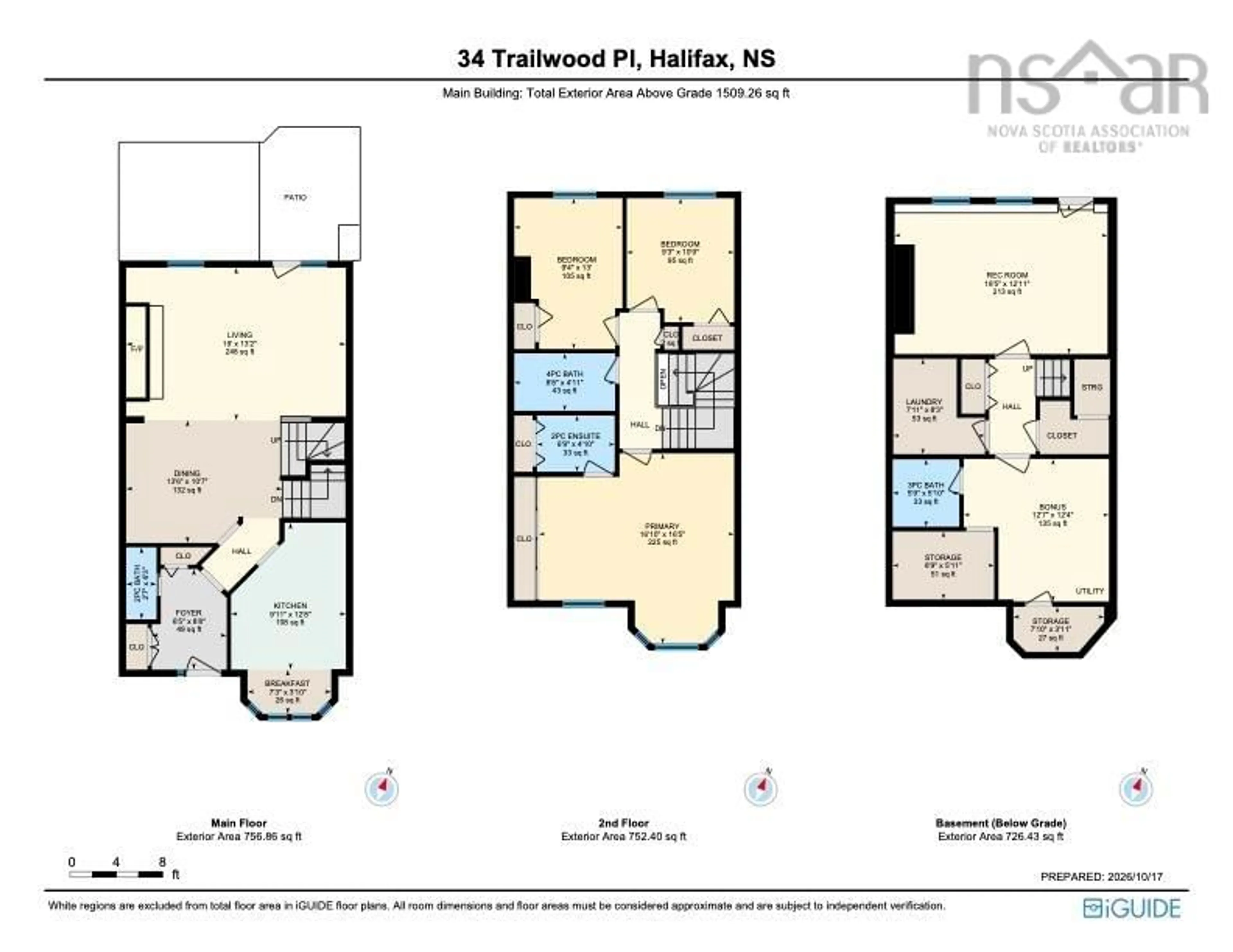 Floor plan for 34 Trailwood Place, Halifax Nova Scotia B3M 3Y1