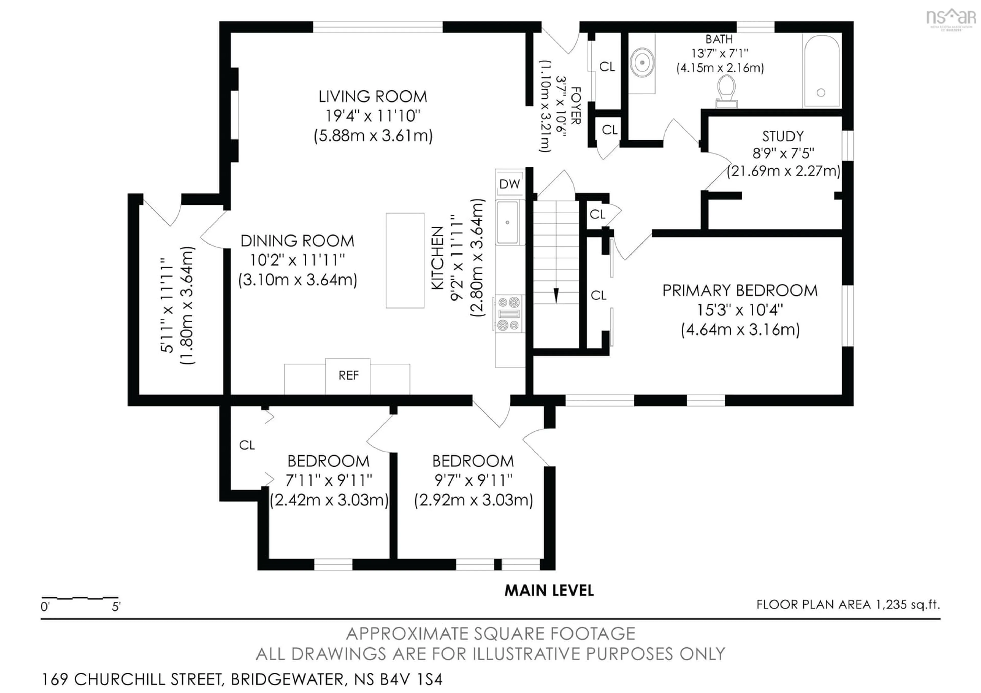 Floor plan for 169 Churchill St, Bridgewater Nova Scotia B4V 1S4