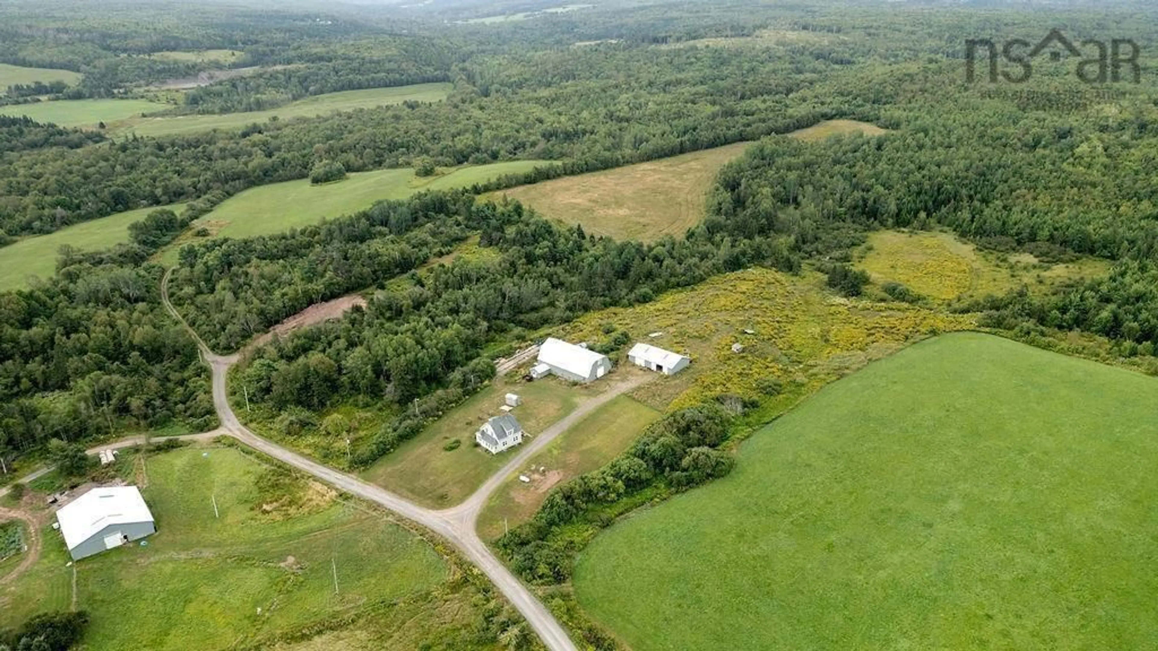 A pic from outside/outdoor area/front of a property/back of a property/a pic from drone, building for 540 Farm Rd, Heatherton Nova Scotia B2G 1R0
