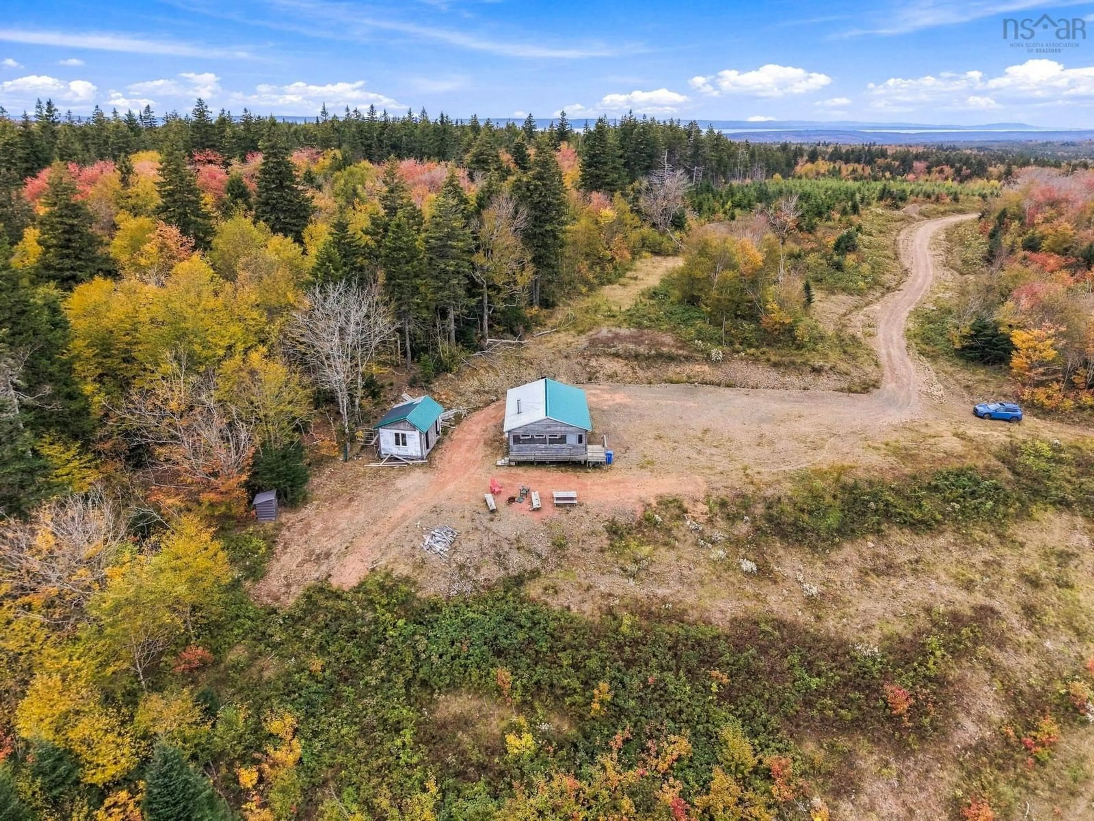 A pic from outside/outdoor area/front of a property/back of a property/a pic from drone, forest/trees view for 629 Eatonville Rd, West Advocate Nova Scotia B0M 1S0