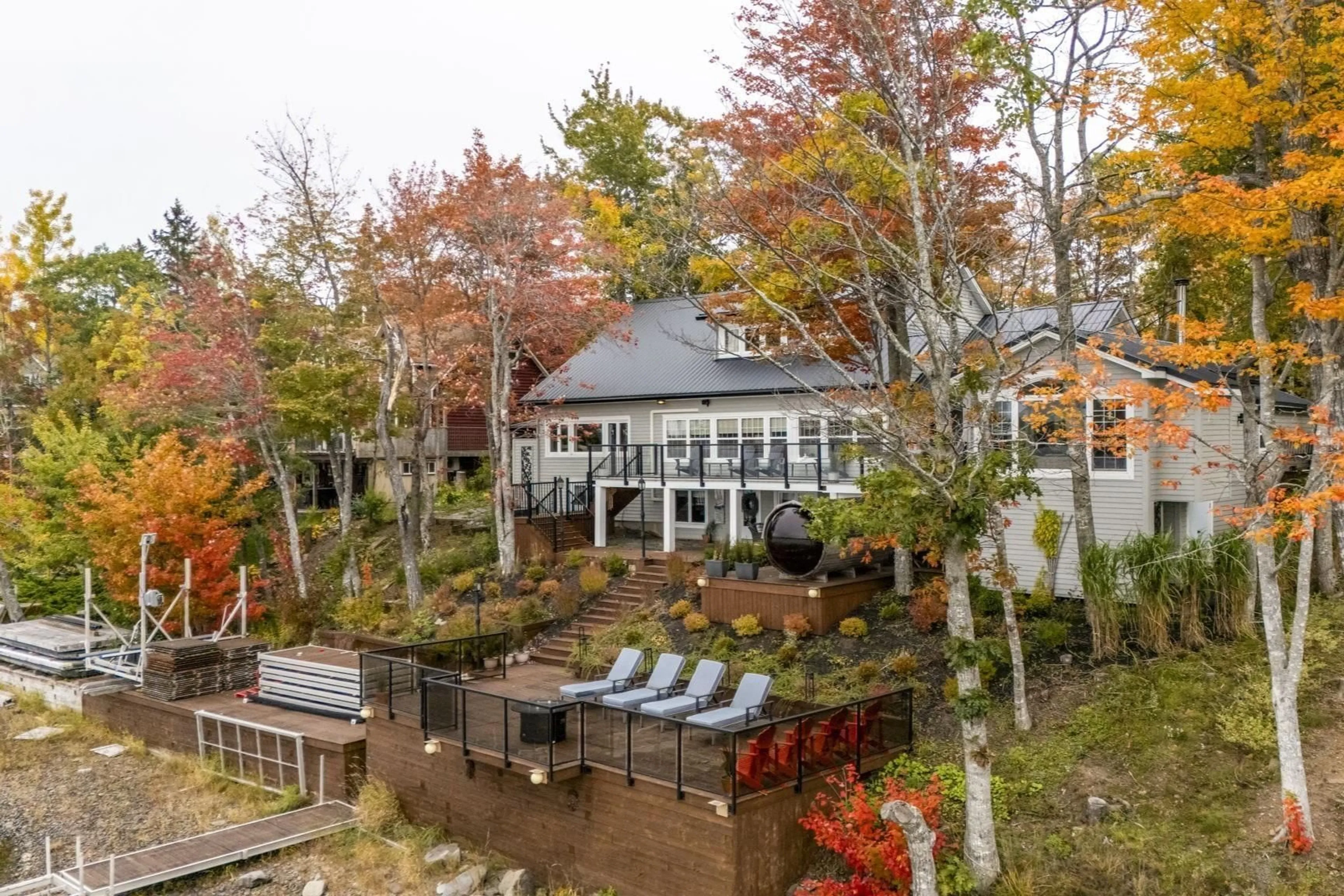 Patio, water/lake/river/ocean view for 22 Parkview Dr, Oakfield Nova Scotia B2T 1B1