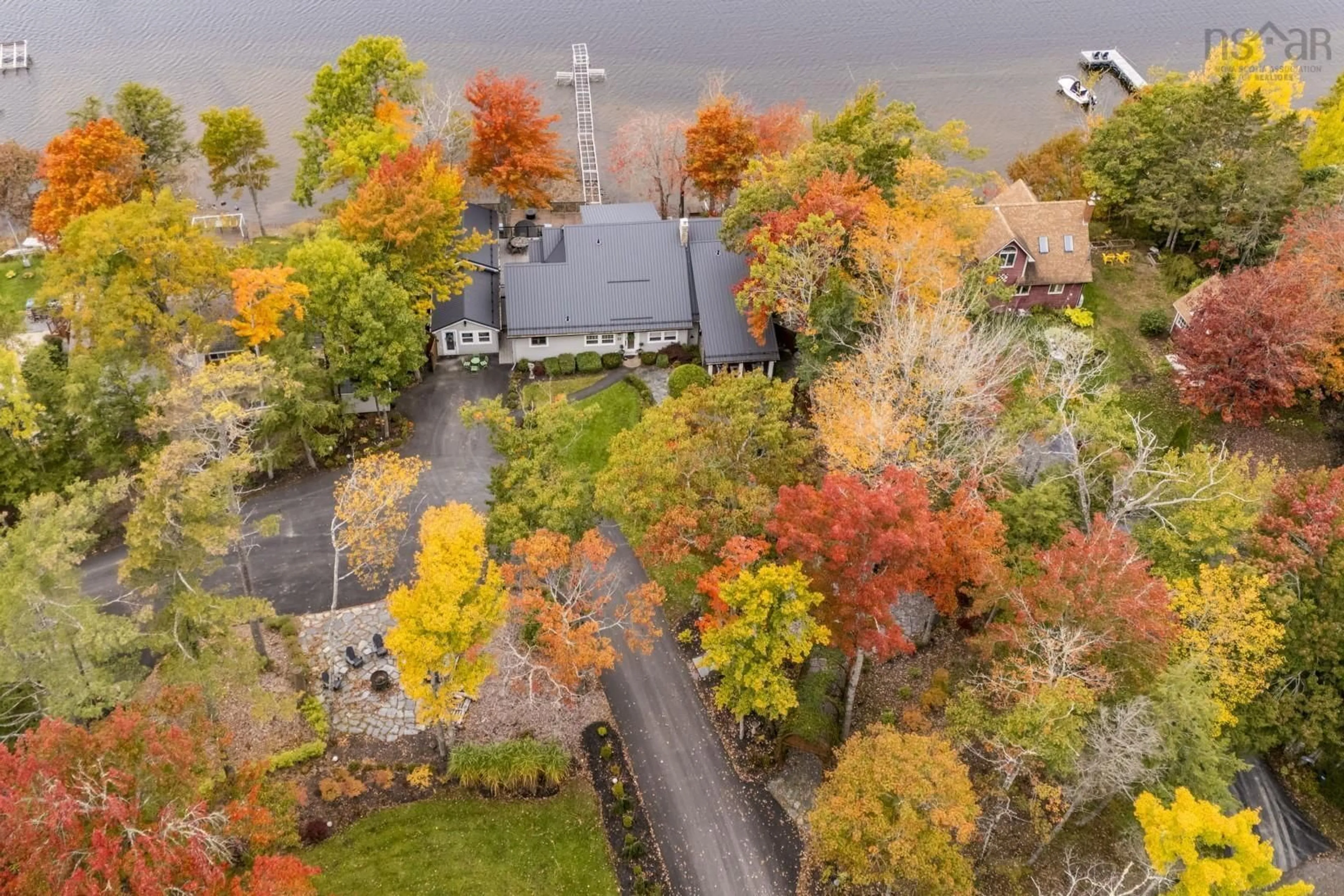 A pic from outside/outdoor area/front of a property/back of a property/a pic from drone, water/lake/river/ocean view for 22 Parkview Dr, Oakfield Nova Scotia B2T 1B1