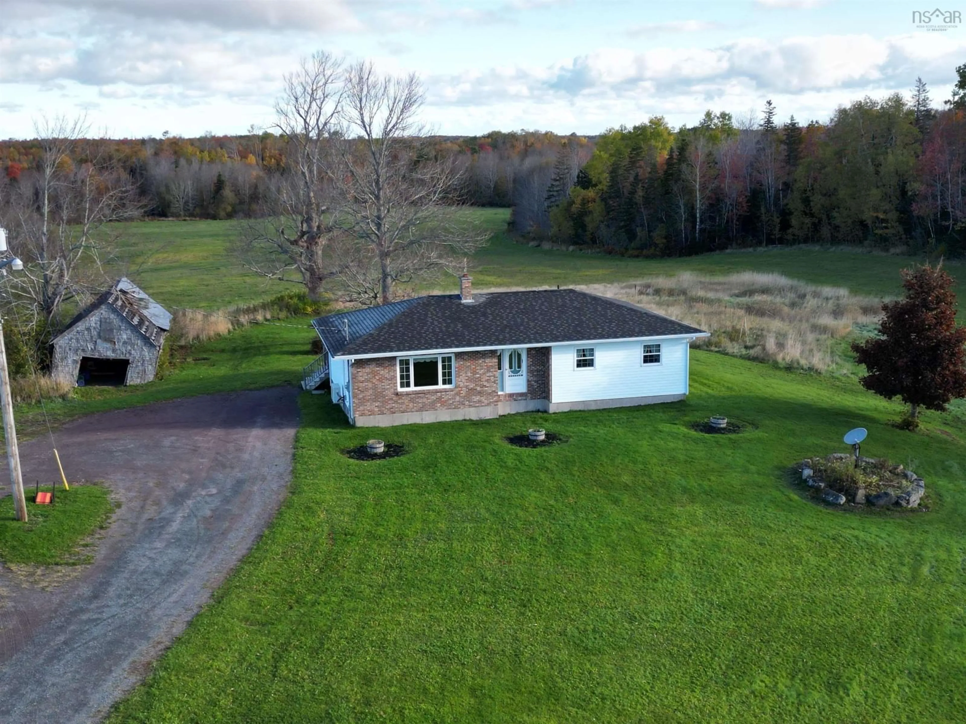 A pic from outside/outdoor area/front of a property/back of a property/a pic from drone, unknown for 329 Meadow Green Road, St Andrew's Nova Scotia B0H 1X0