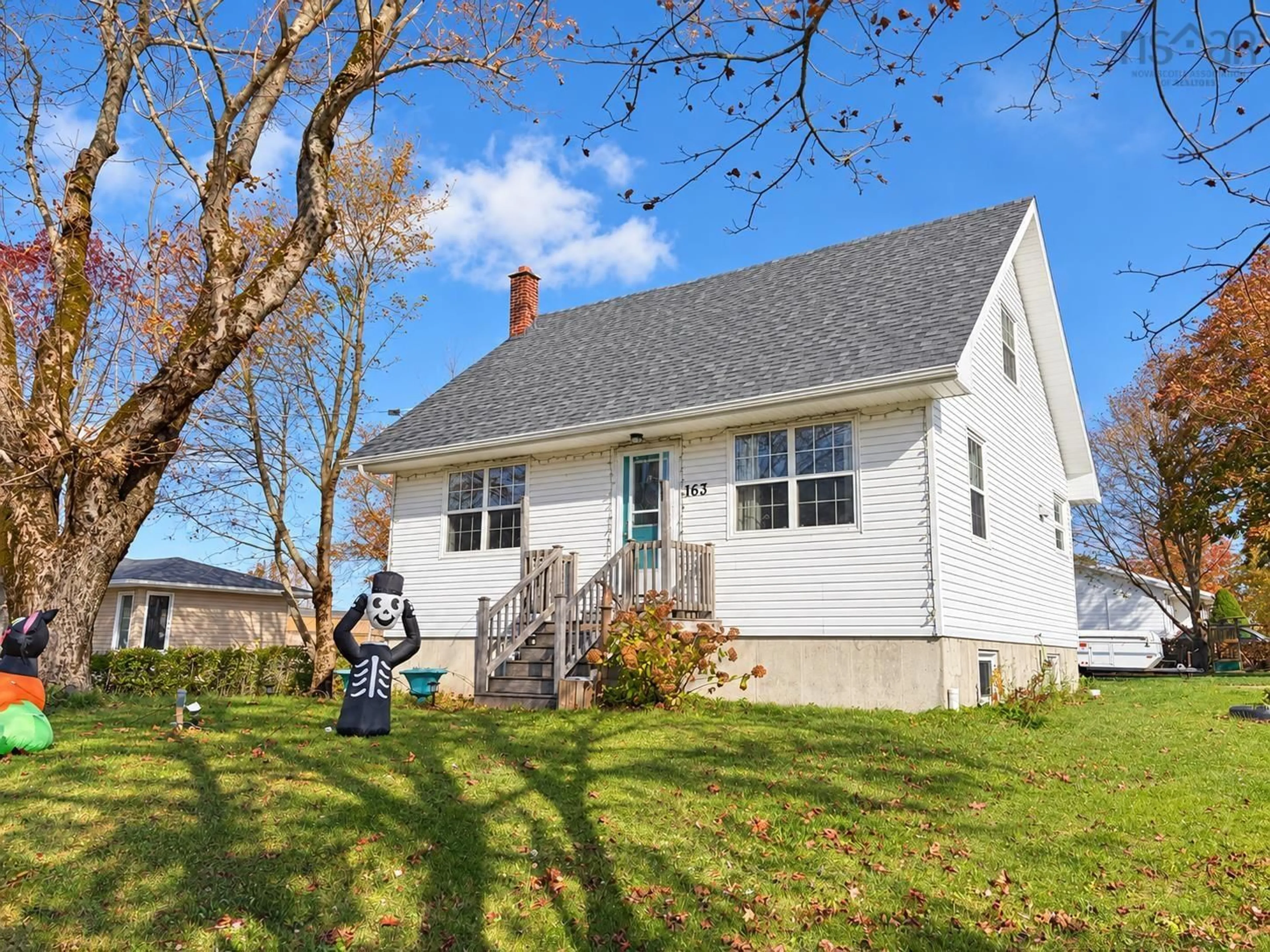 Home with vinyl exterior material, street for 163 Riverview Dr, Sydney River Nova Scotia B1S 1N7