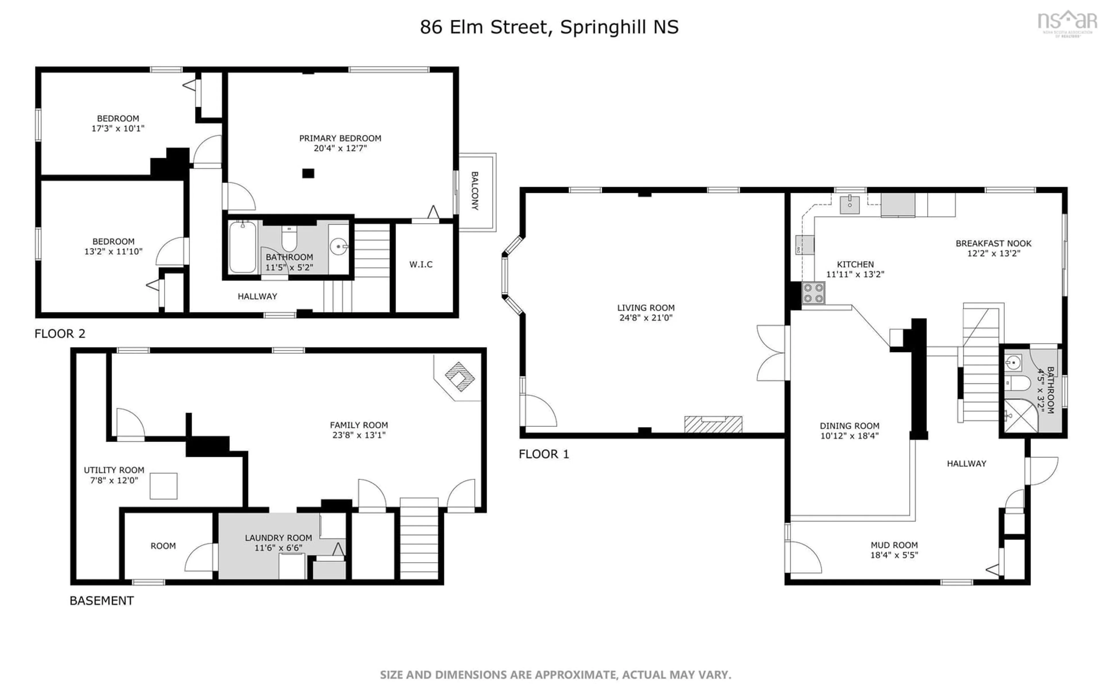 Floor plan for 84/86 Elm St, Springhill Nova Scotia B0M 1X0
