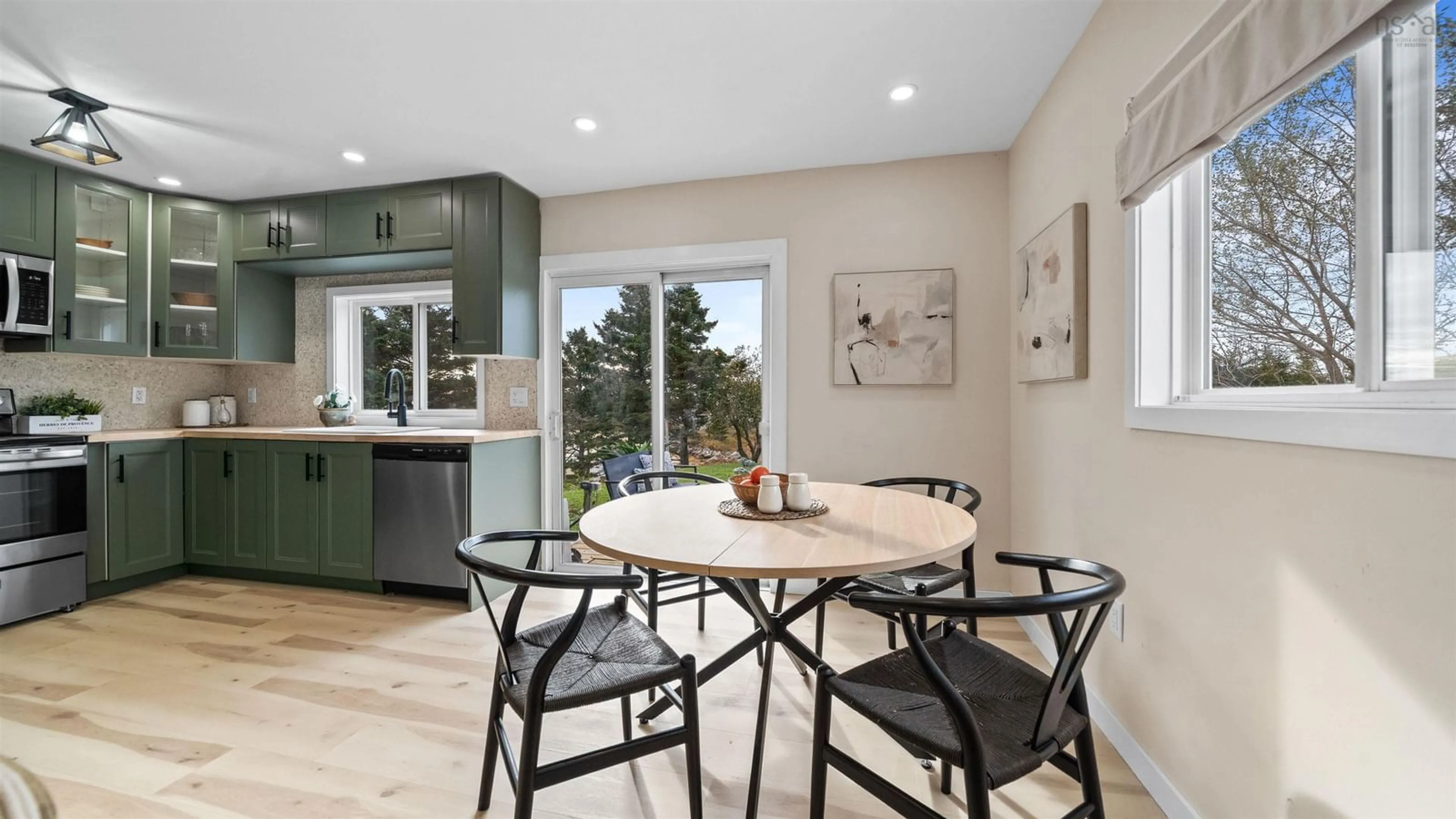 Open concept kitchen, ceramic/tile floor for 1736 Ketch Harbour Rd, Sambro Nova Scotia B3V 1L6