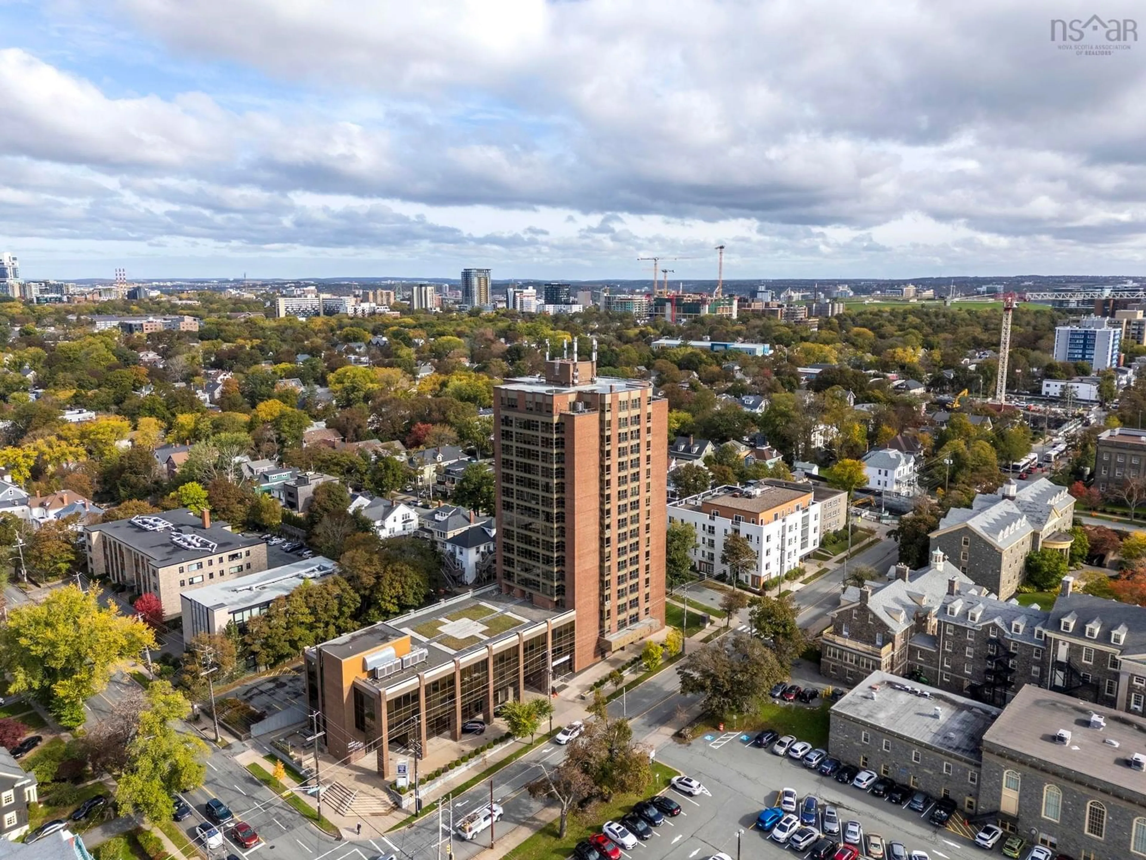 A pic from outside/outdoor area/front of a property/back of a property/a pic from drone, city buildings view from balcony for 6369 Coburg Rd #1503, Halifax Nova Scotia B3H 4J7