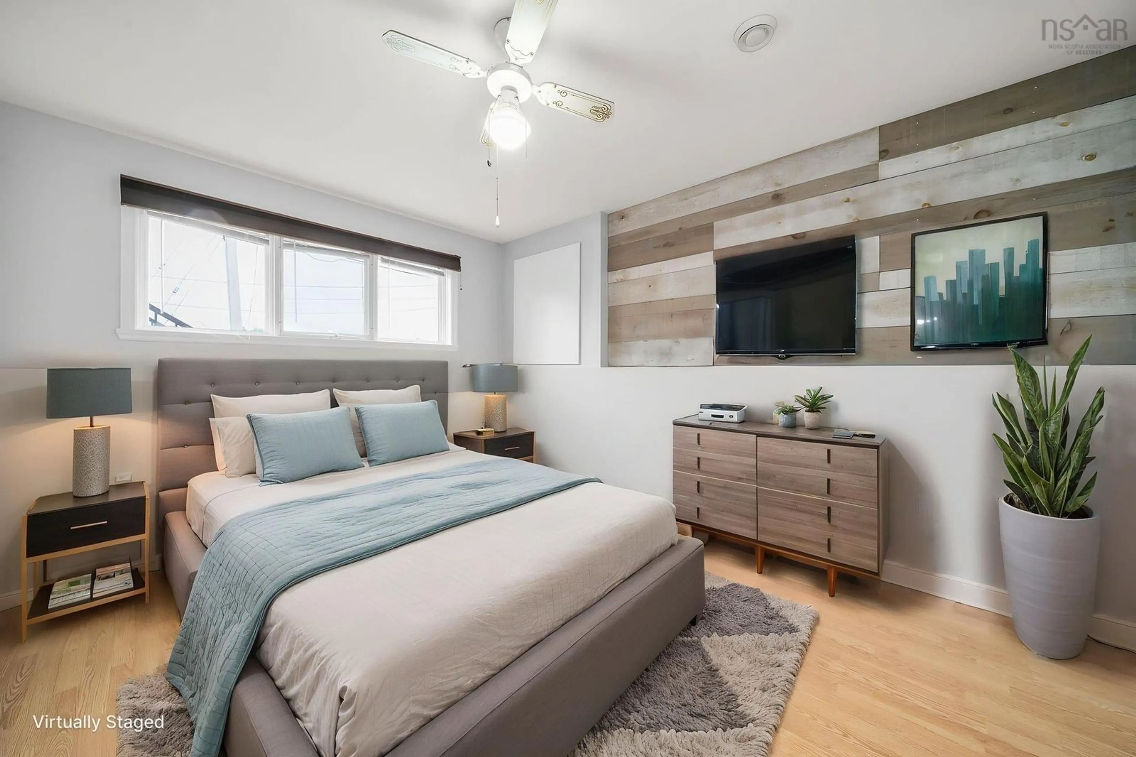 Bedroom with bed, wood/laminate floor for 51 Bianca Crt, Middle Sackville Nova Scotia B4E 3E2
