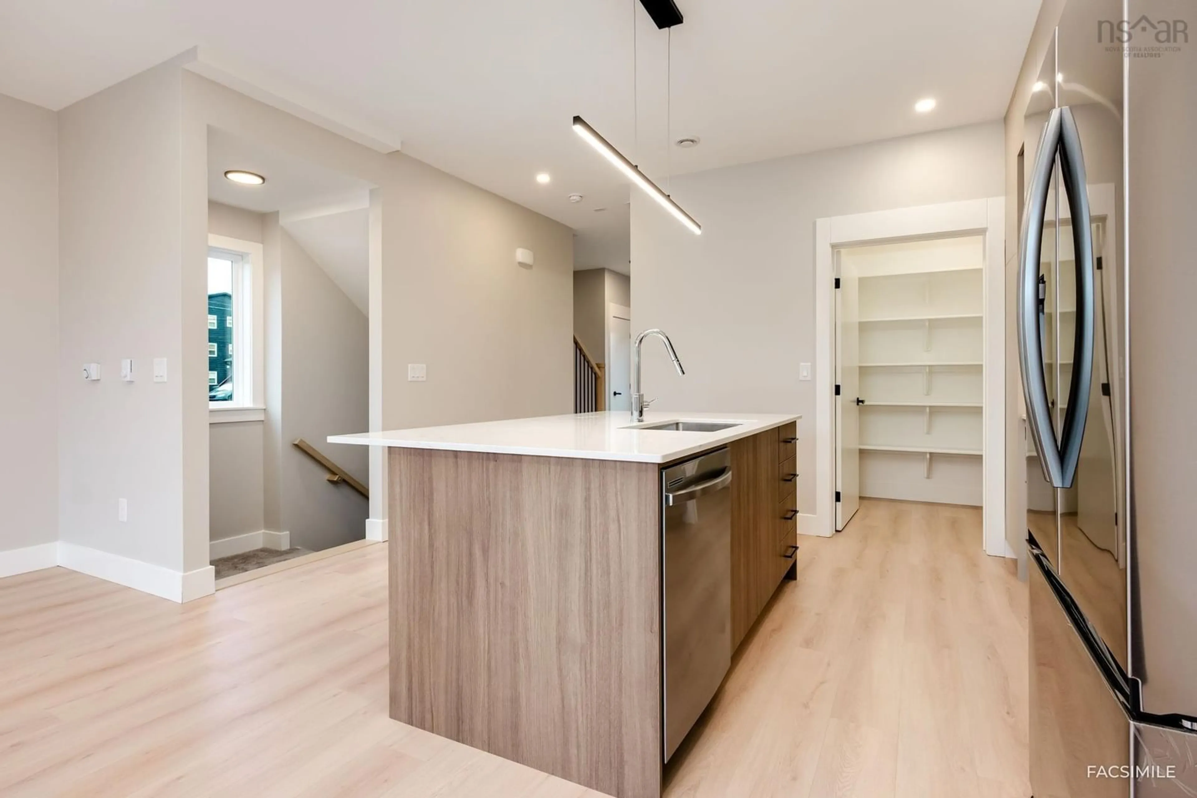 Open concept kitchen, wood/laminate floor for 184 Honeygold Dr #25A, Halifax Nova Scotia B3R 0G3
