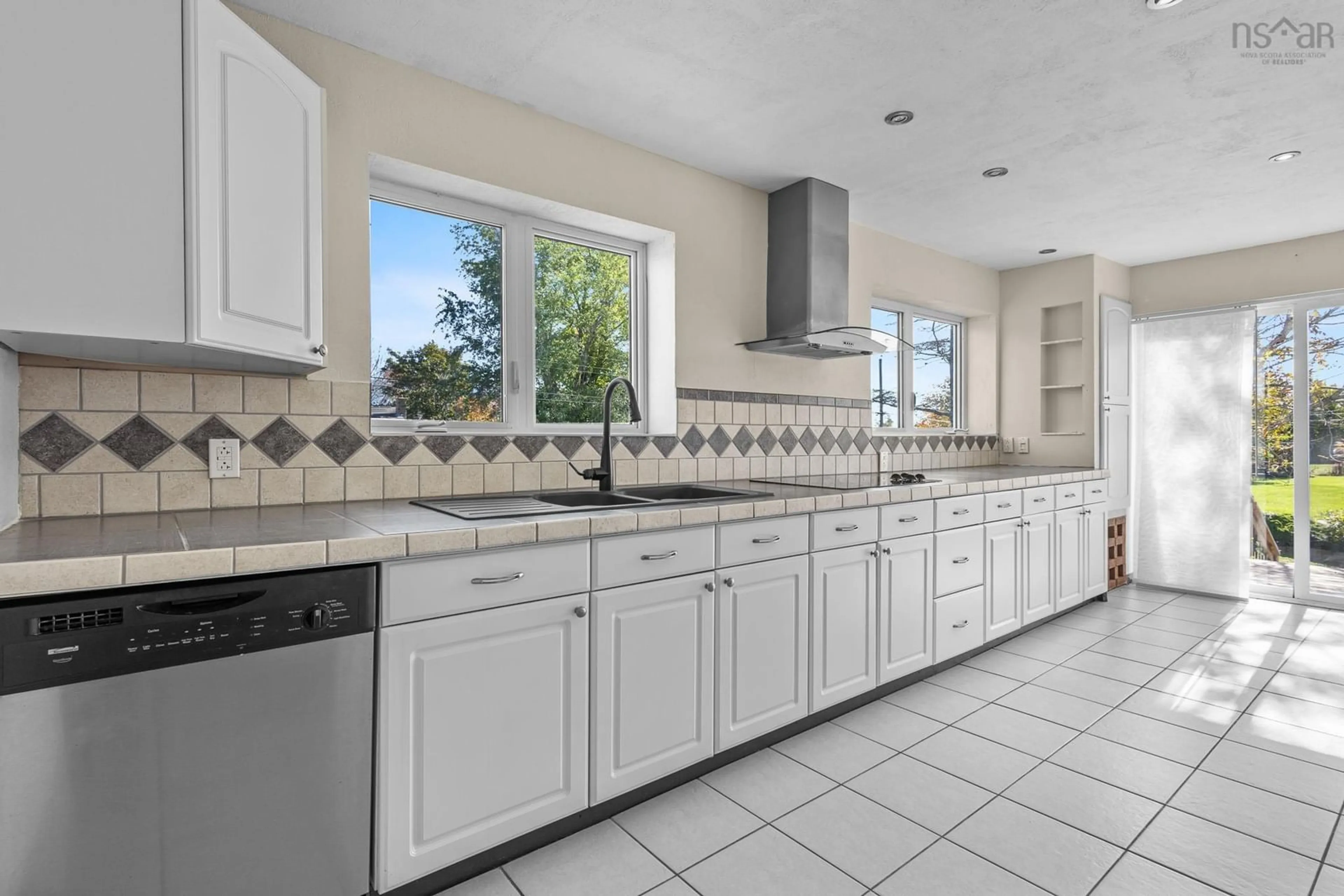 Open concept kitchen, ceramic/tile floor for 86 Oakes Road #A & B, Fall River Nova Scotia B2T 1J5