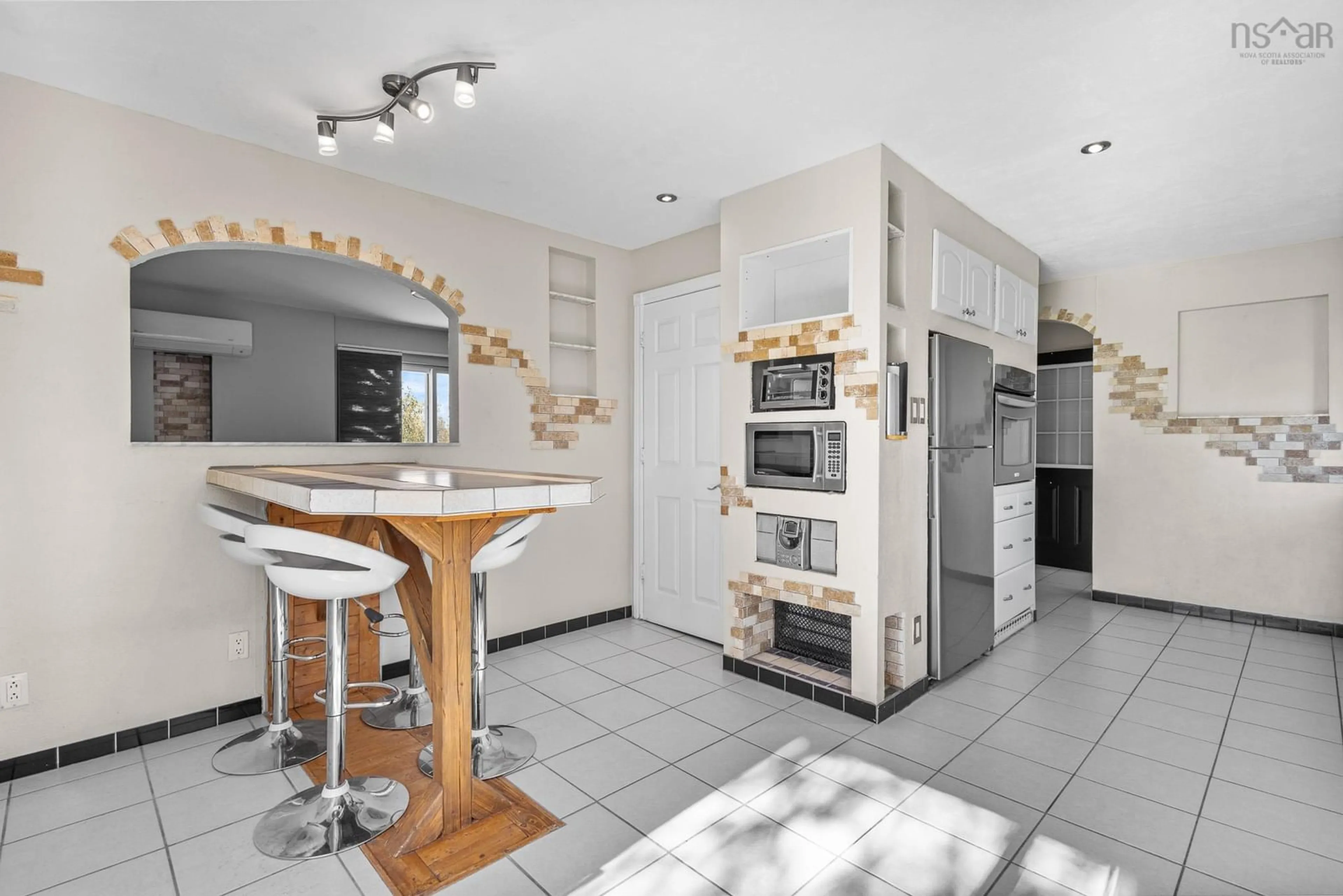 Open concept kitchen, ceramic/tile floor for 86 Oakes Road #A & B, Fall River Nova Scotia B2T 1J5