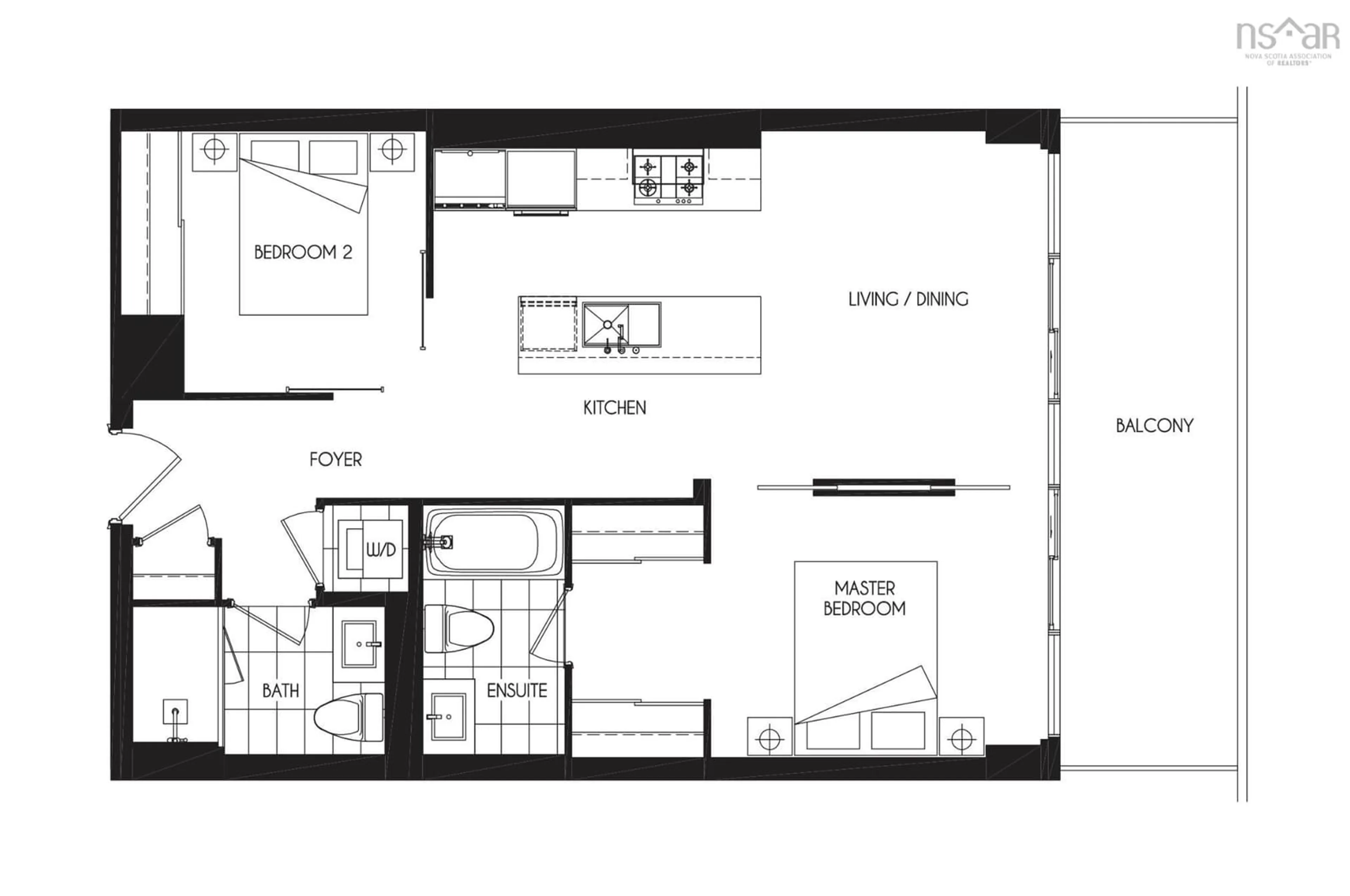 Floor plan for 1206 1650 Granville St, Halifax Nova Scotia B3J 0E1