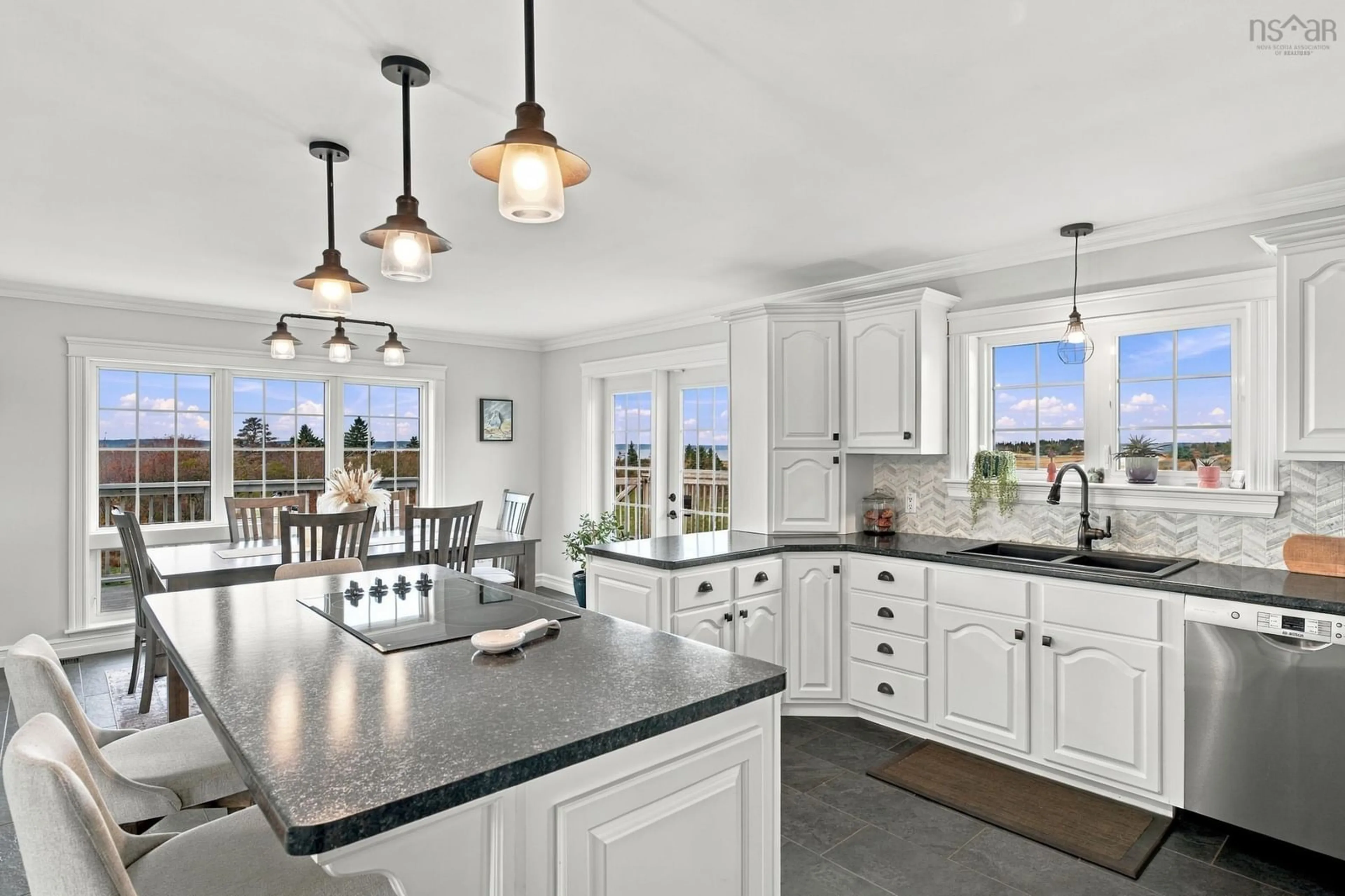 Open concept kitchen, ceramic/tile floor for 63 Dixon Road, Grosses Coques Nova Scotia B0W 1M0