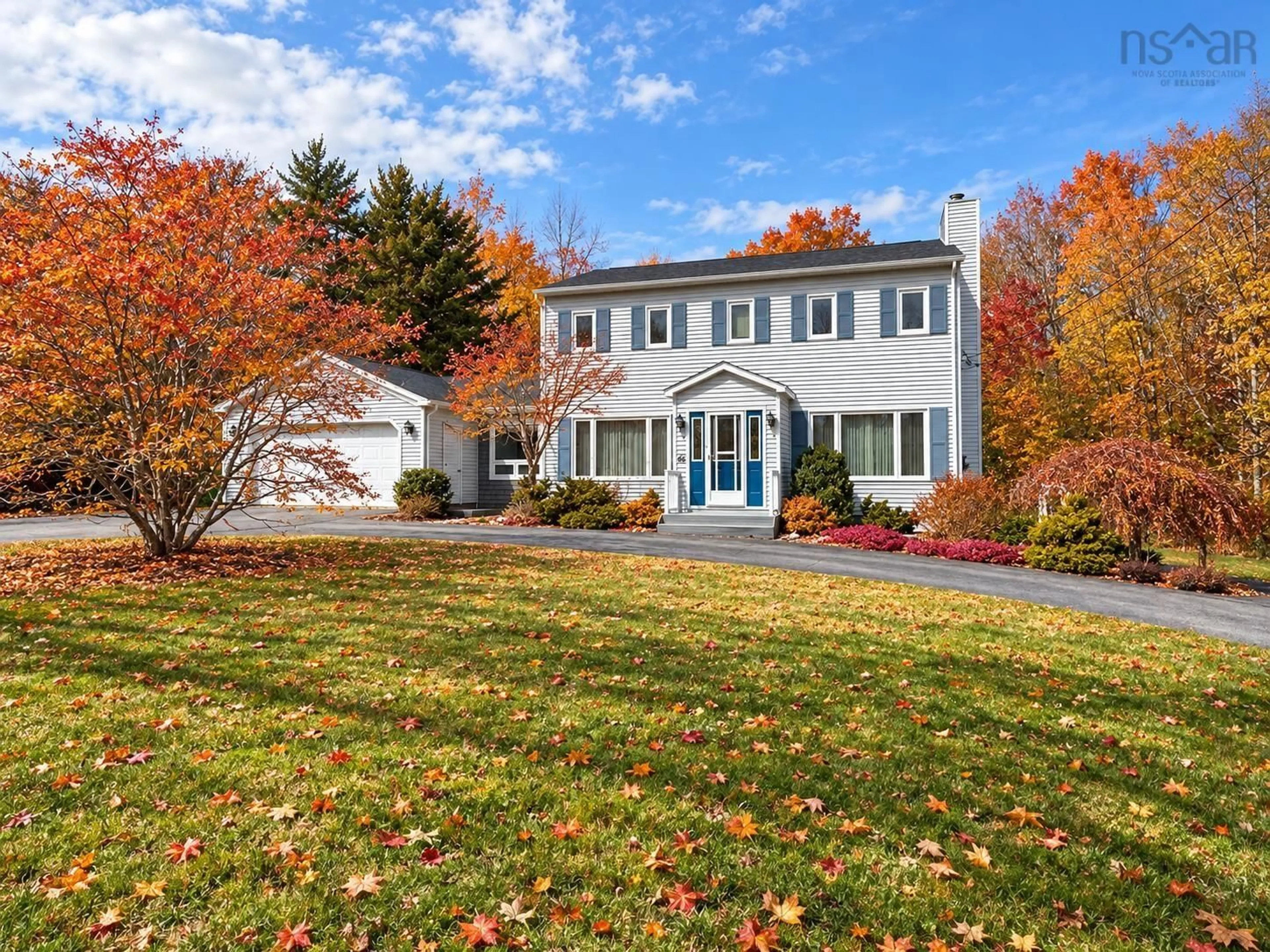 Home with vinyl exterior material, street for 46 Old Falls Rd, Liverpool Nova Scotia B0T 1K0