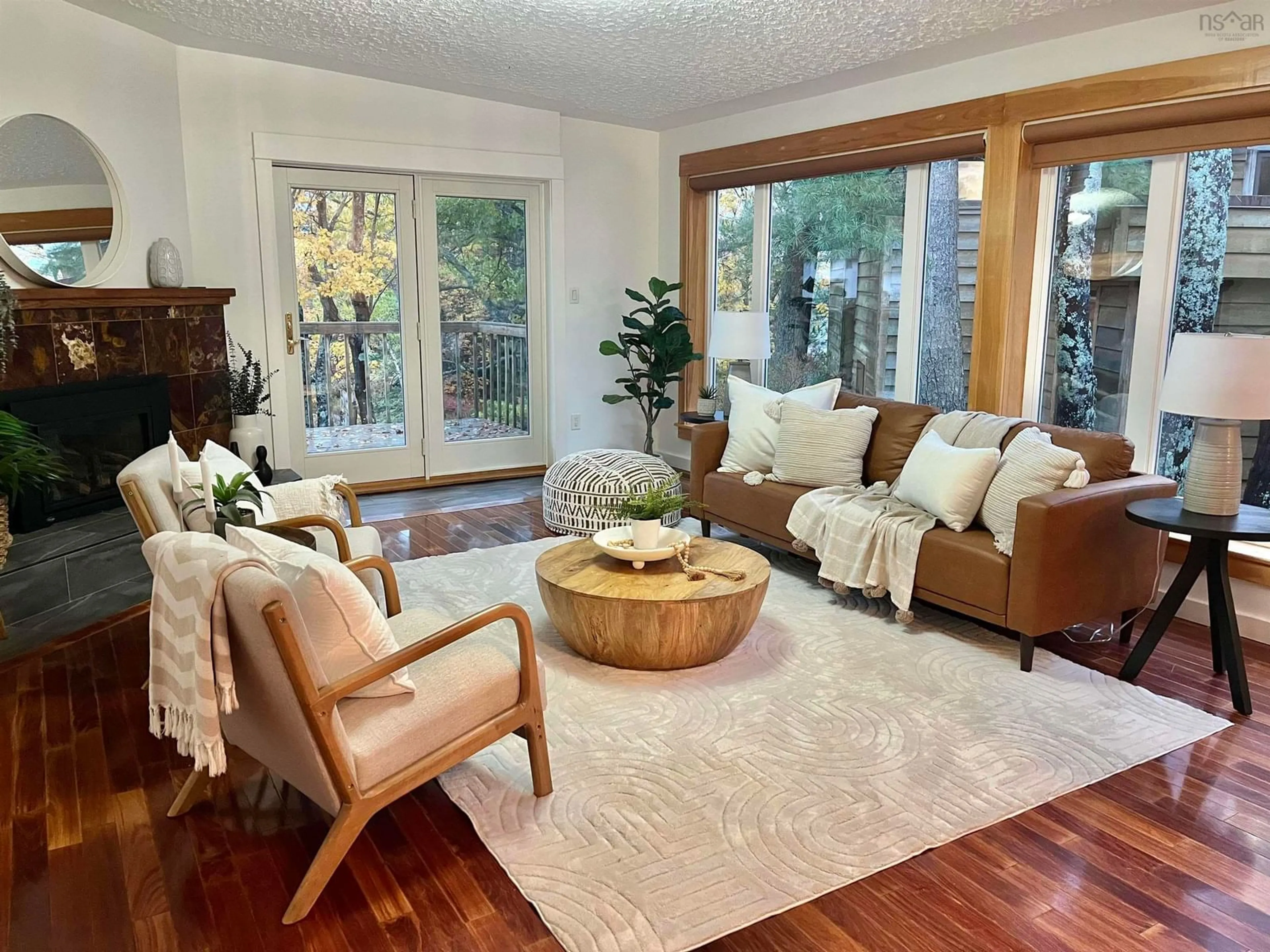 Living room with furniture, wood/laminate floor for 24 Birchview Dr, Halifax Nova Scotia B3P 1G4