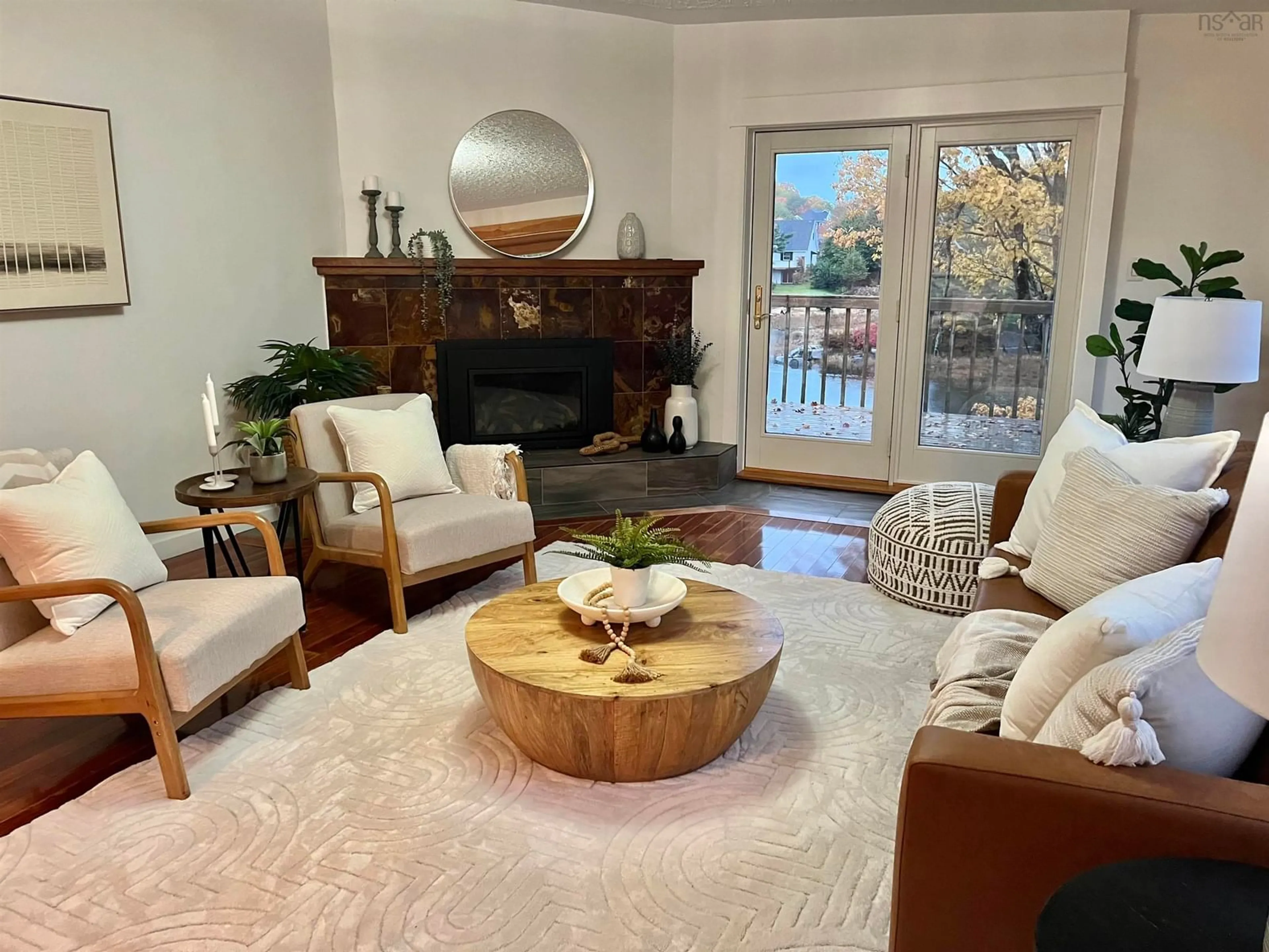 Living room with furniture, wood/laminate floor for 24 Birchview Dr, Halifax Nova Scotia B3P 1G4