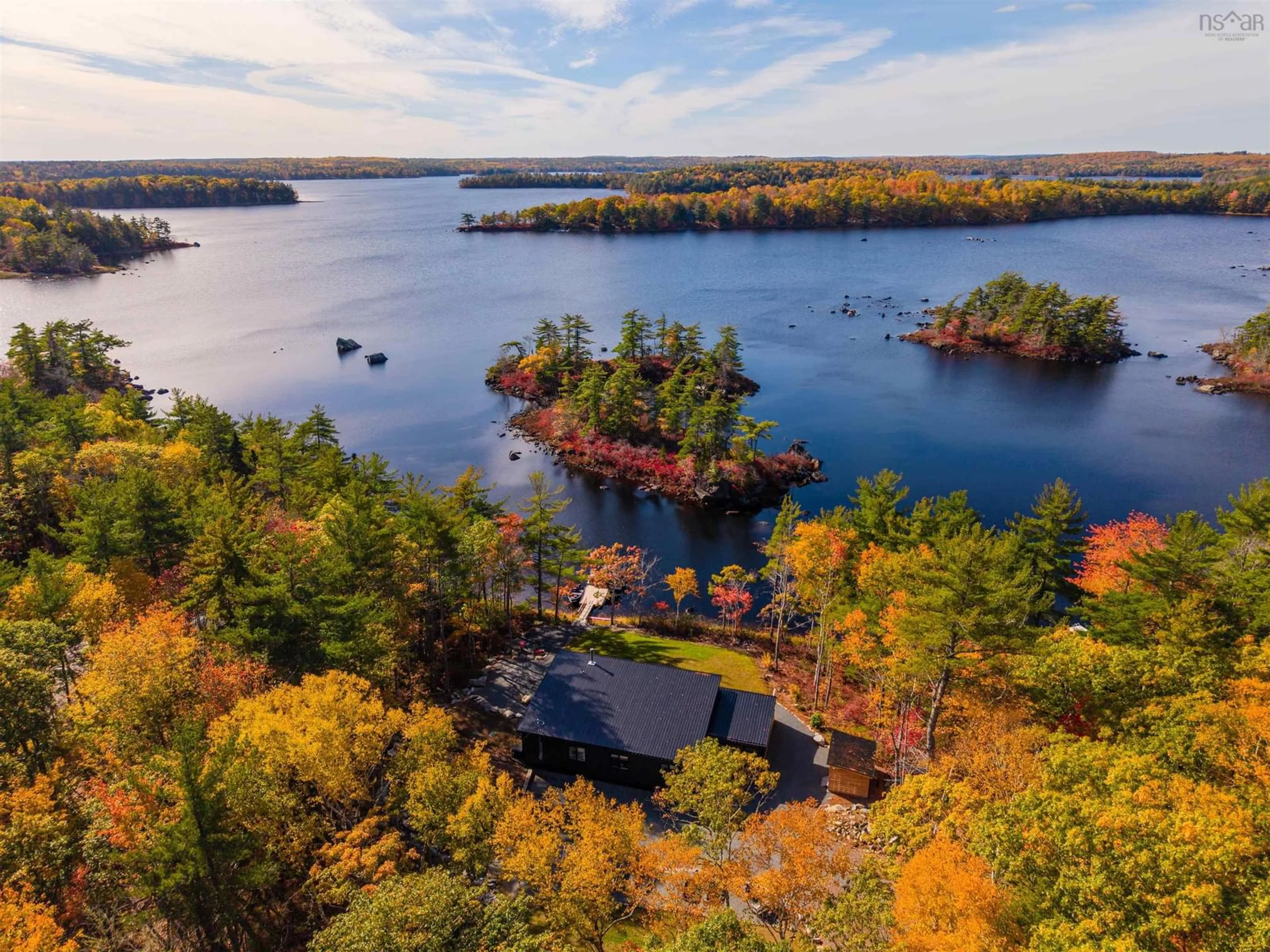A pic from outside/outdoor area/front of a property/back of a property/a pic from drone, water/lake/river/ocean view for 37 Ballou Crest Rd, Labelle Nova Scotia B0T 1E0