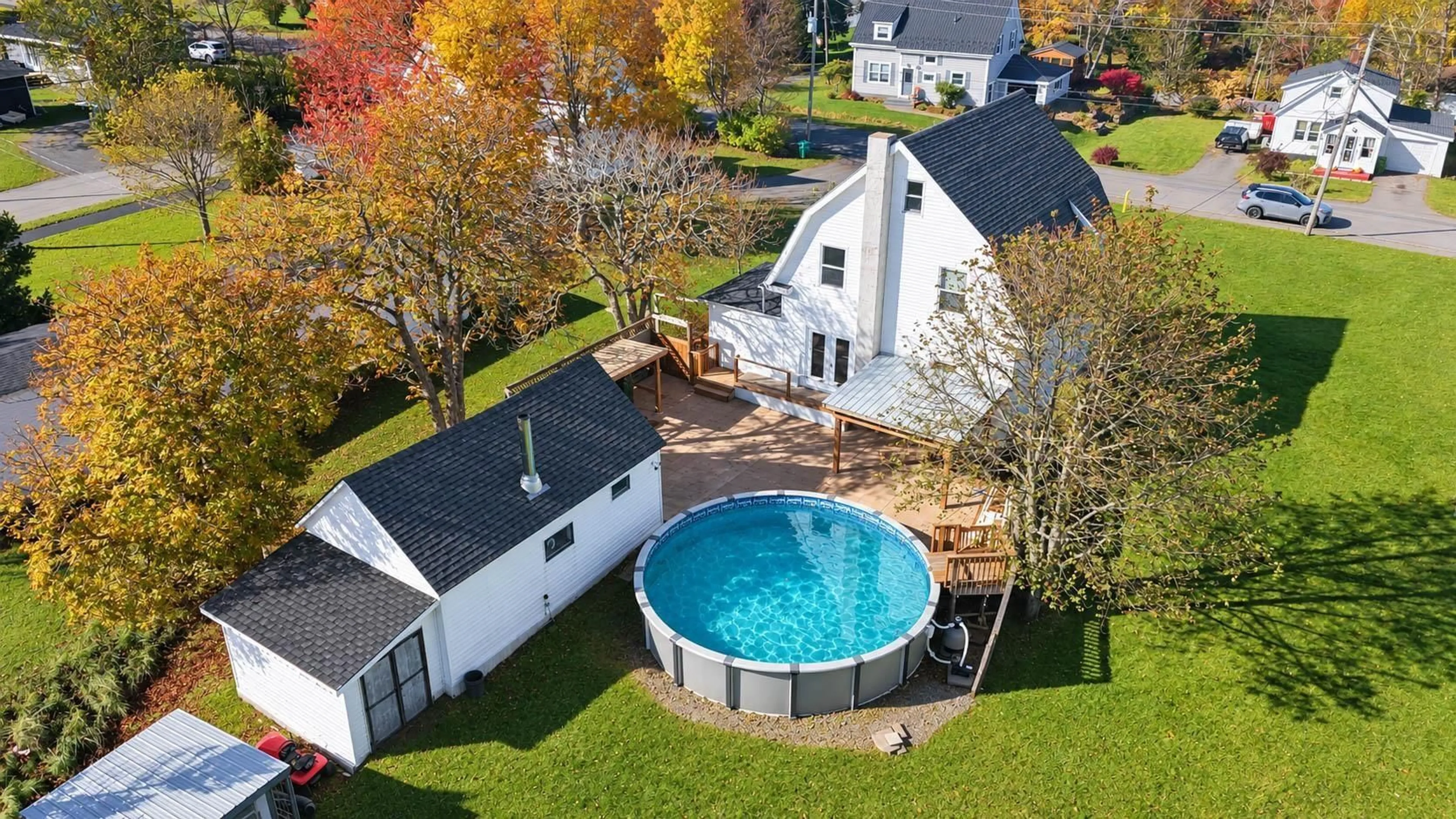 A pic from outside/outdoor area/front of a property/back of a property/a pic from drone, water/lake/river/ocean view for 2131 Queen St, Westville Nova Scotia B0K 2A0