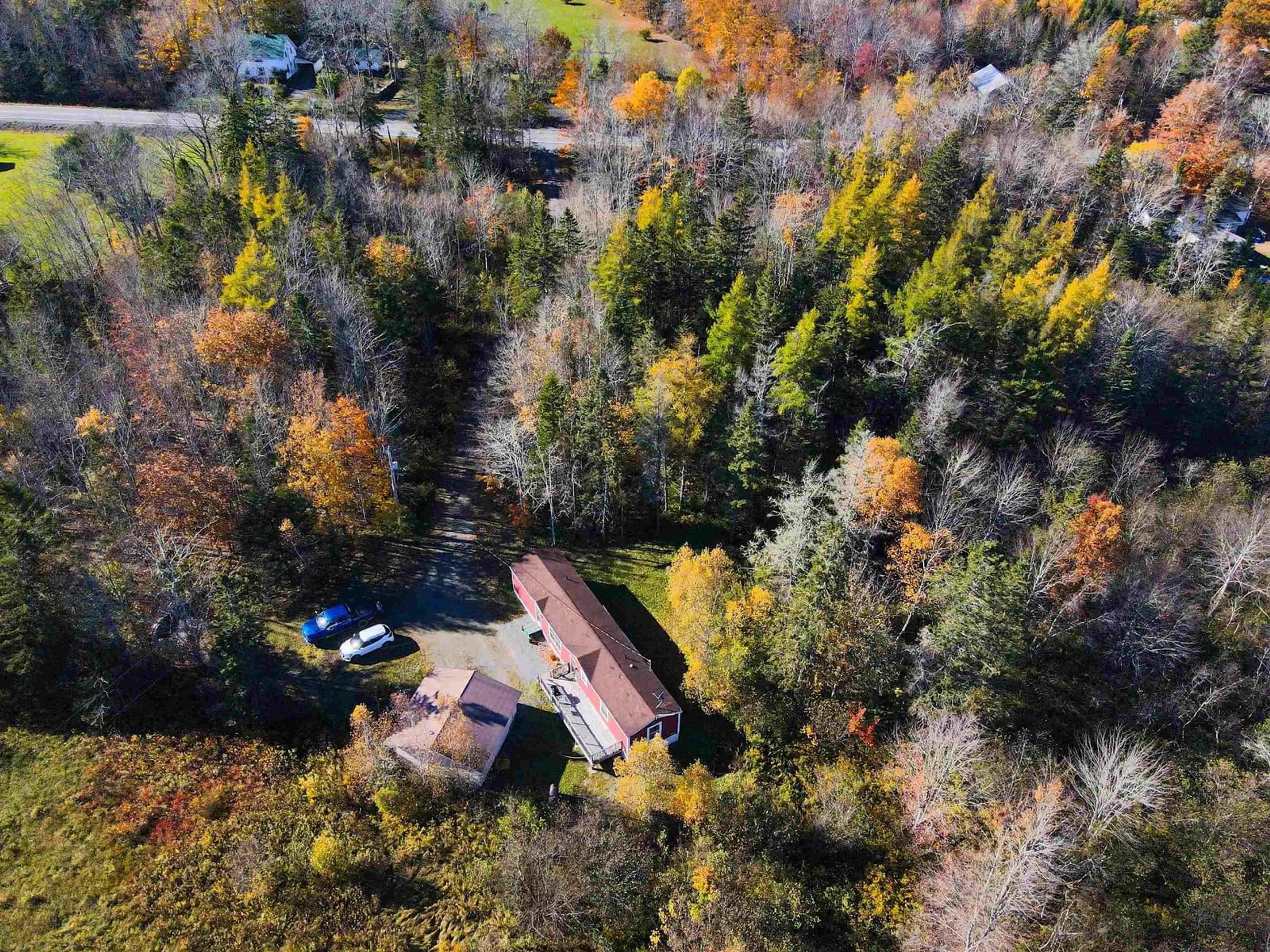 A pic from outside/outdoor area/front of a property/back of a property/a pic from drone, forest/trees view for 1750 South Rawdon Rd, South Rawdon Nova Scotia B0N 1Z0