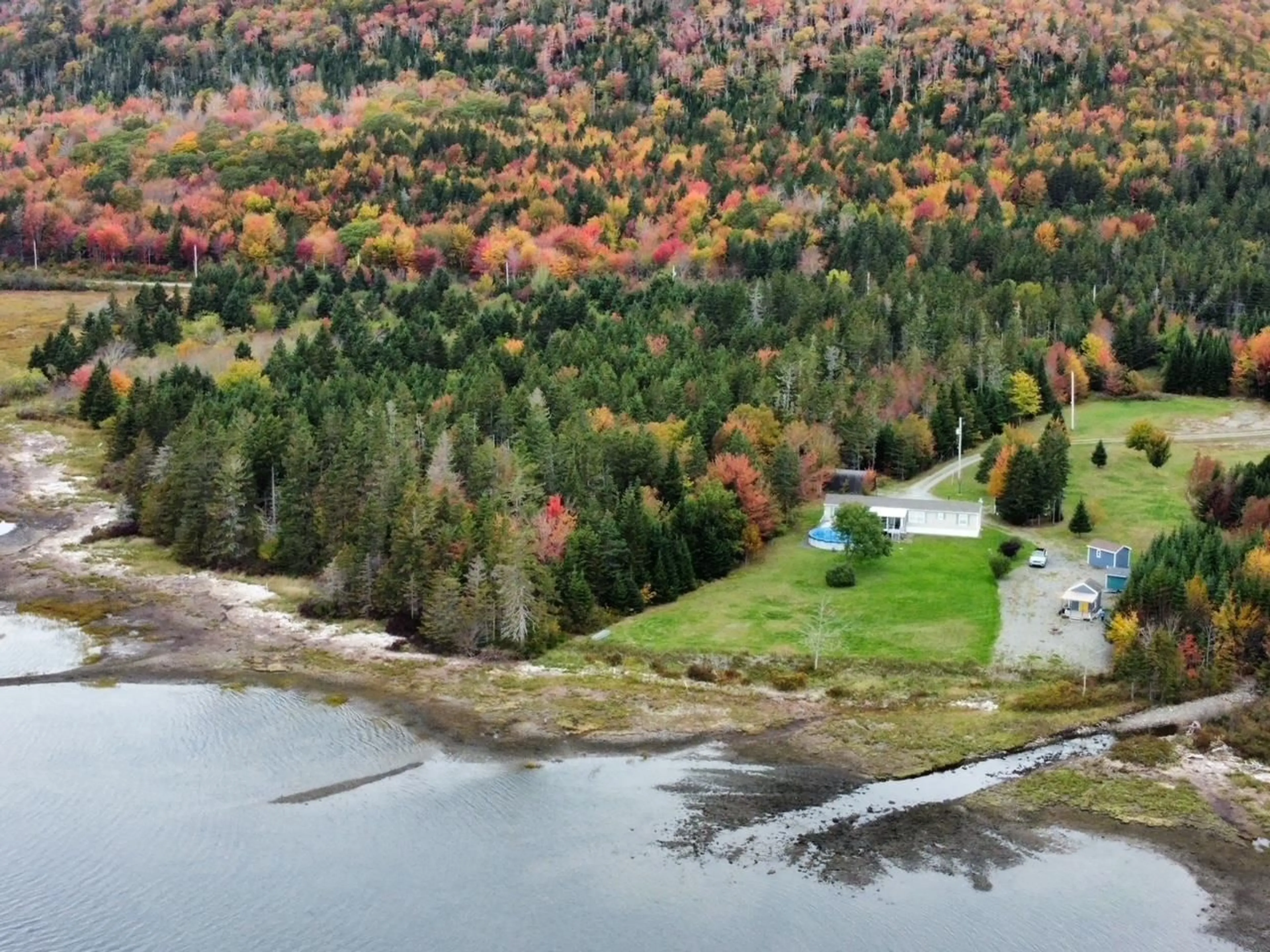 A pic from outside/outdoor area/front of a property/back of a property/a pic from drone, water/lake/river/ocean view for 808 North Riverside Road, North Riverside Nova Scotia B0H 1G0